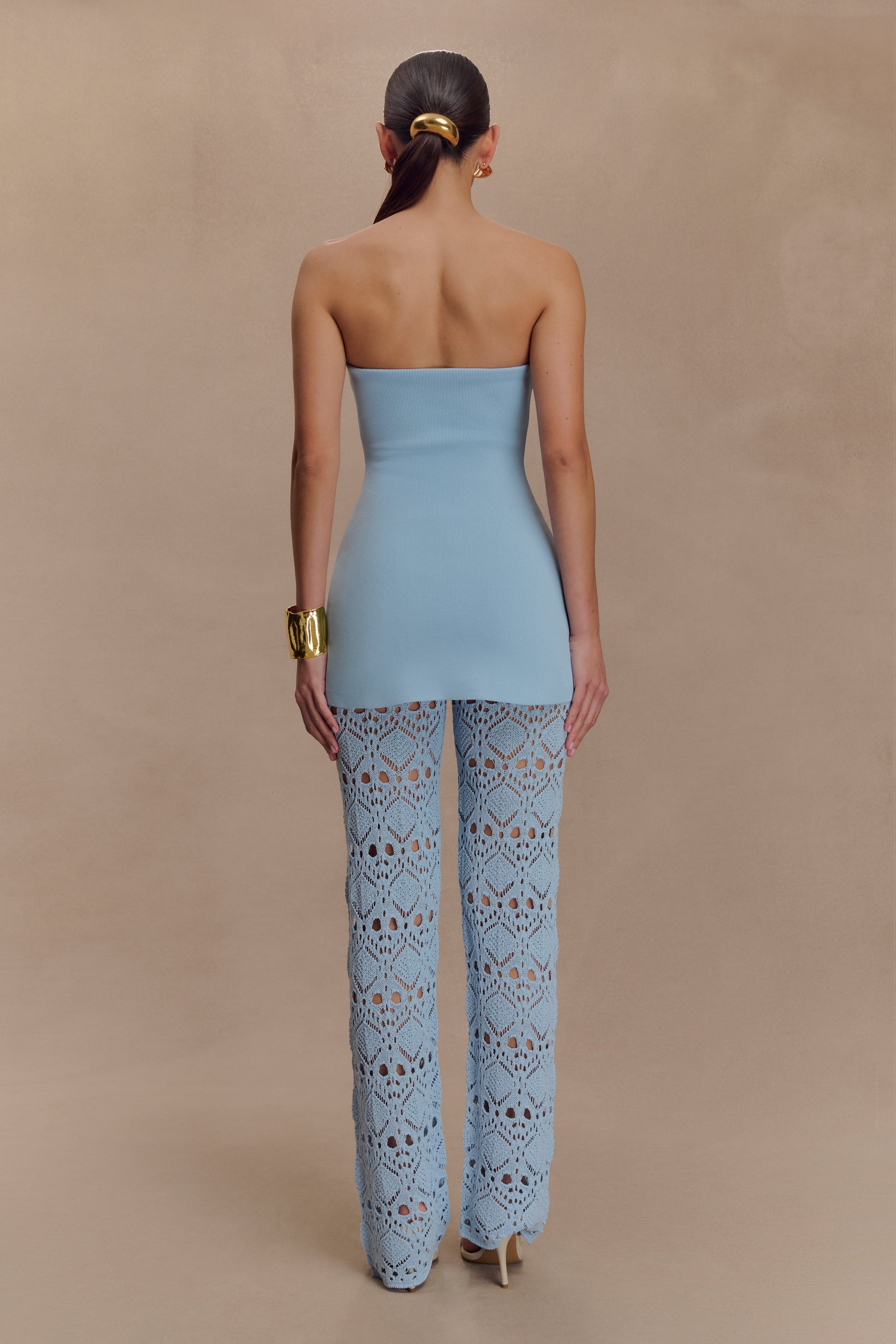 Trena Crochet Knit Pants - Sky Blue #2