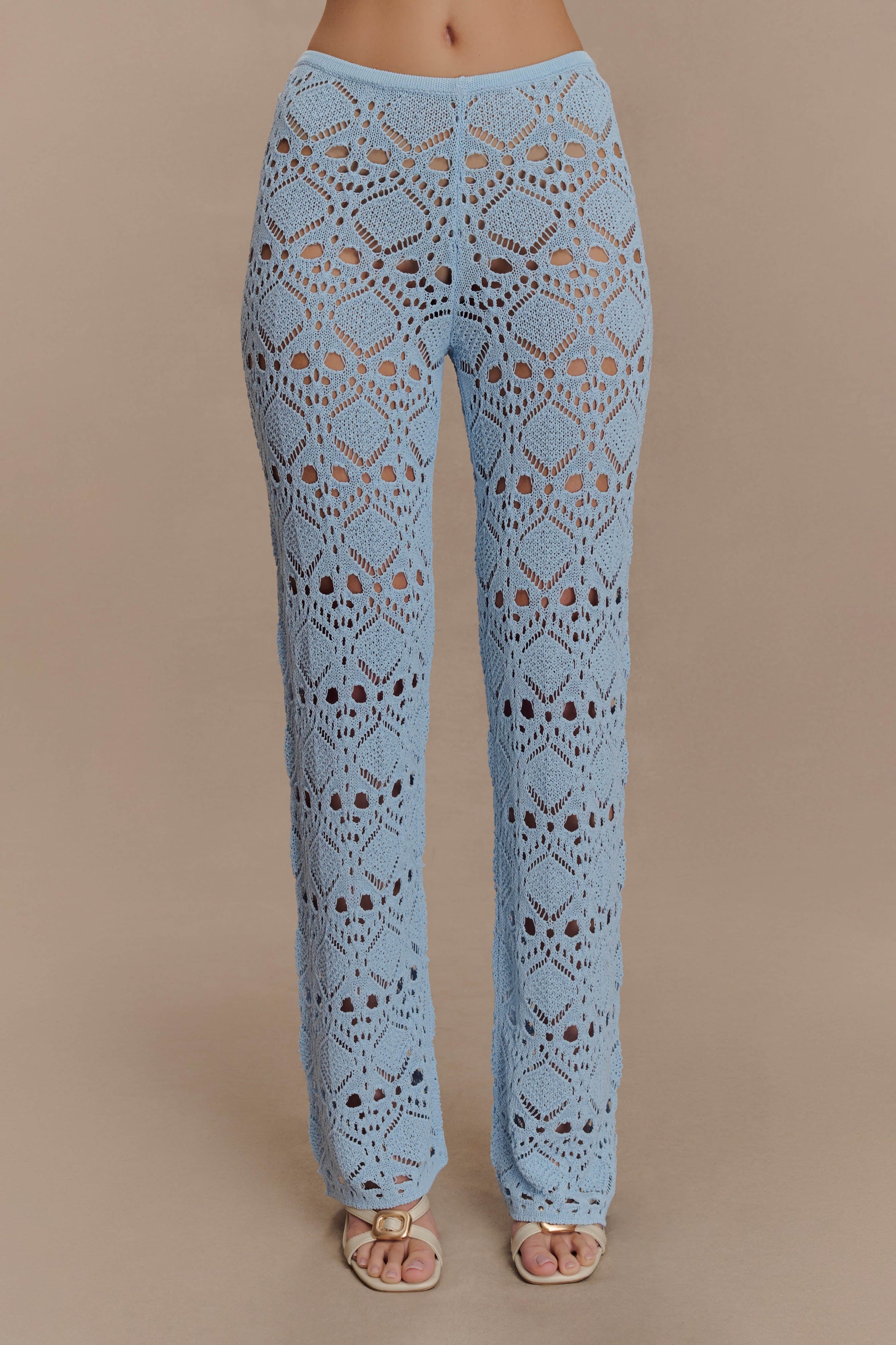 Trena Crochet Knit Pants - Sky Blue #4