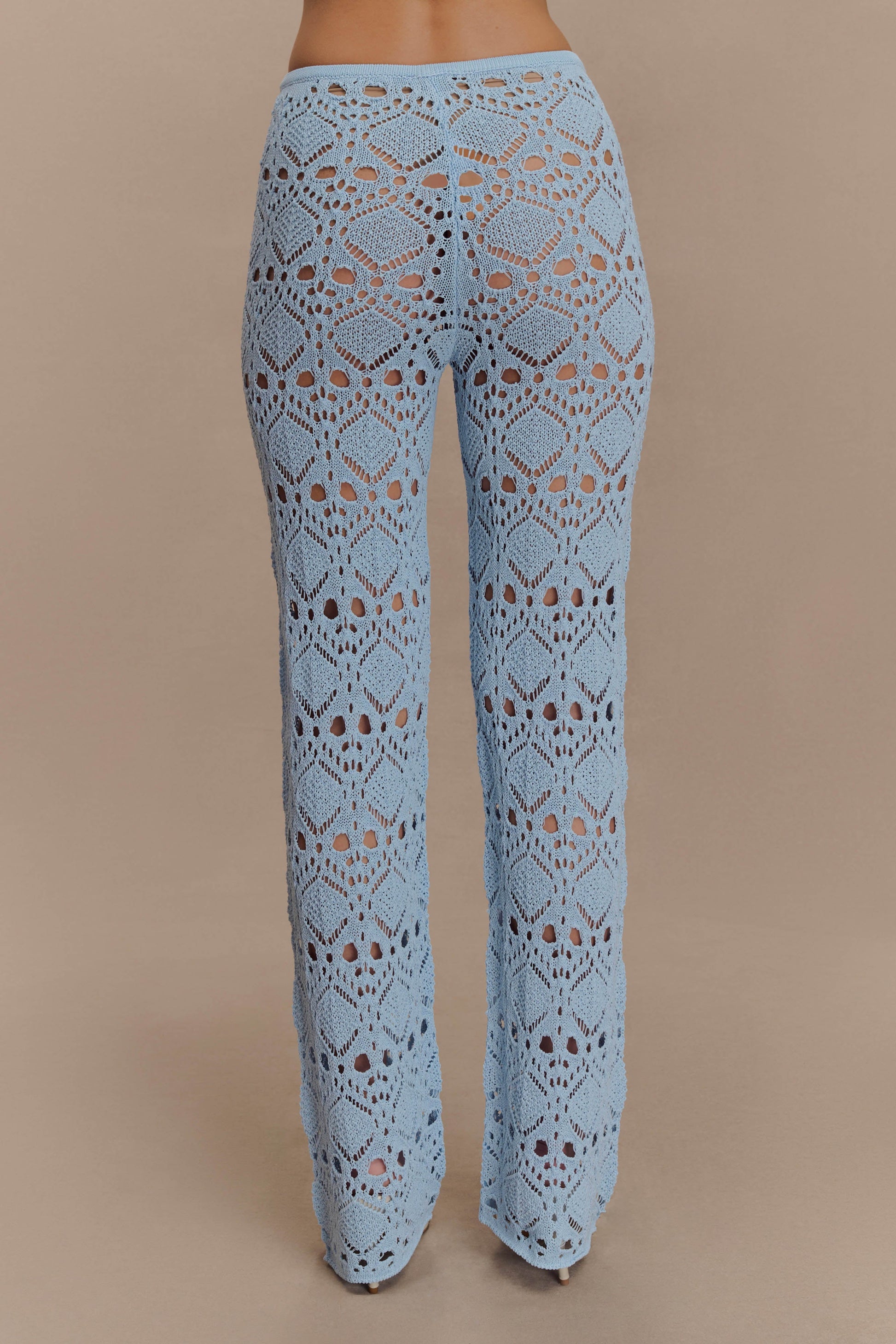 Trena Crochet Knit Pants - Sky Blue #5
