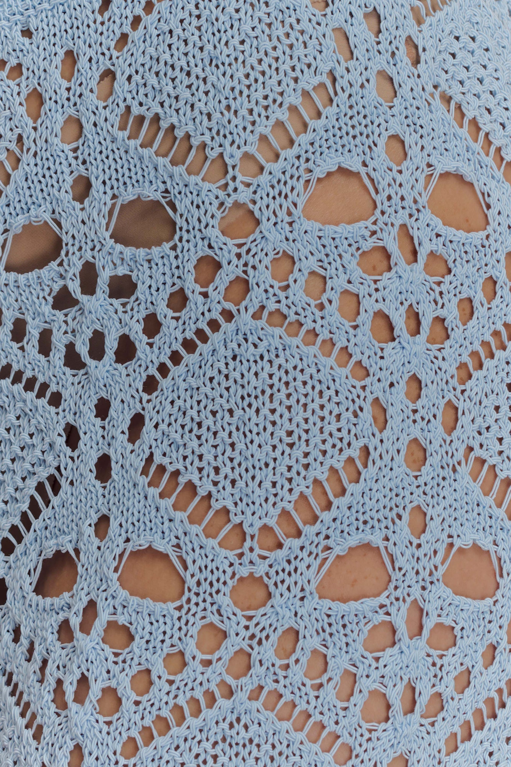 Trena Crochet Knit Pants - Sky Blue #7