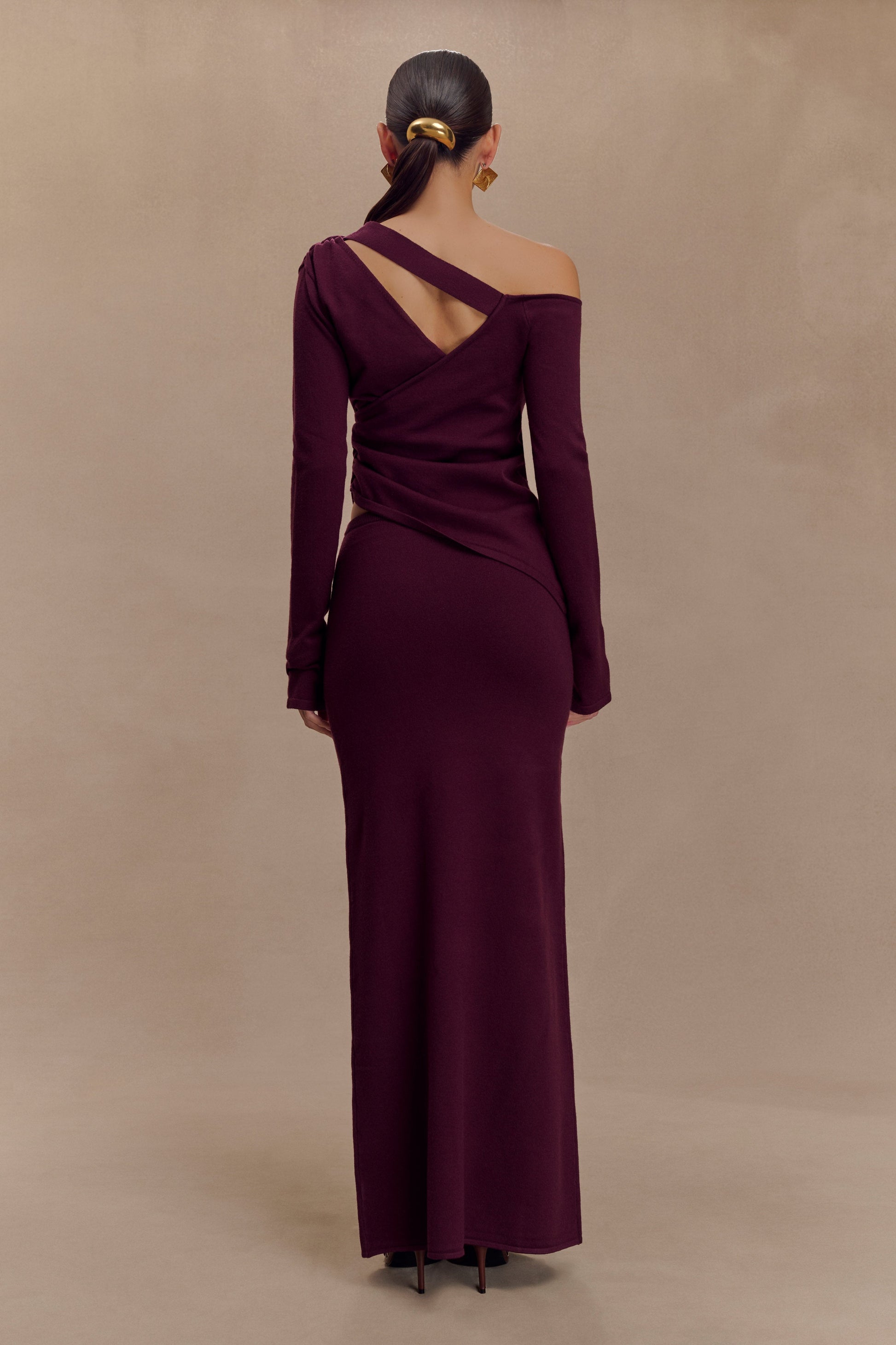 Miles Knit Maxi Skirt - Plum #2