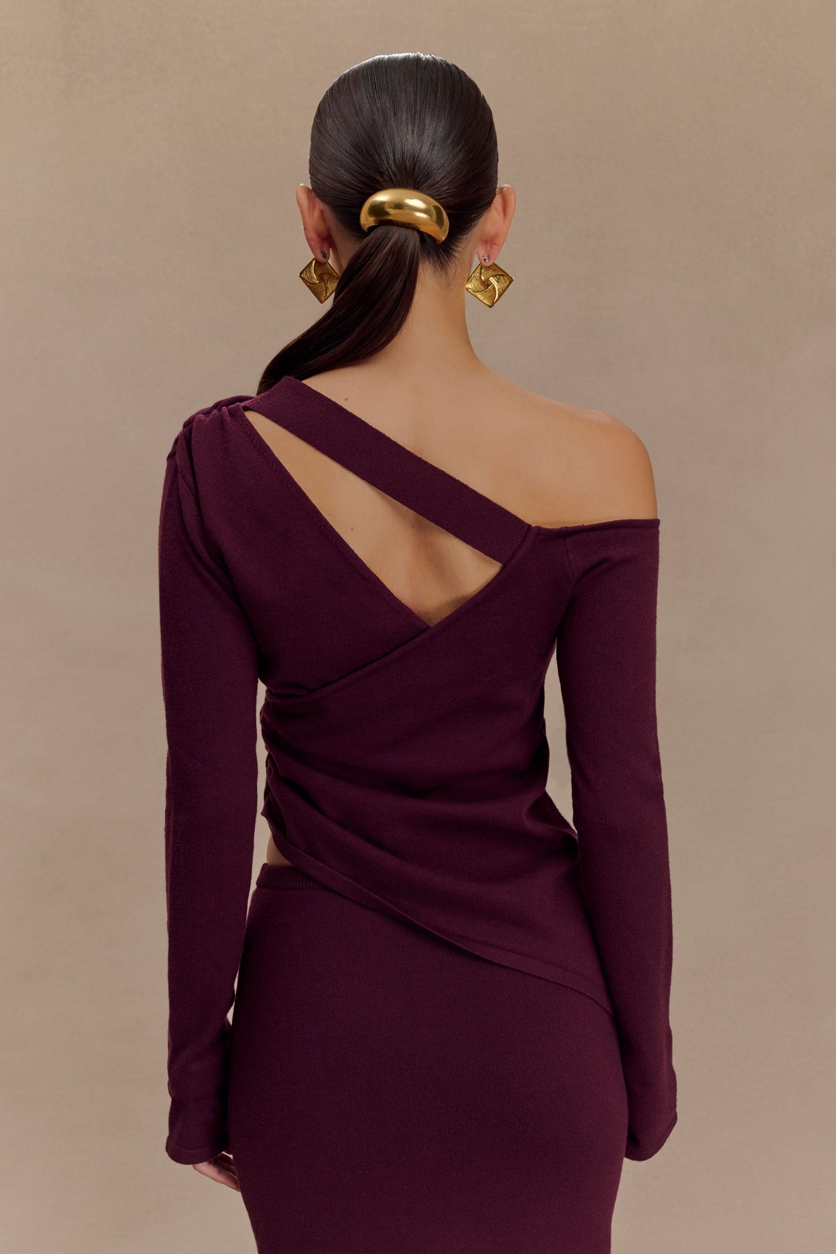 Miles Off Shoulder Knit Top - Plum