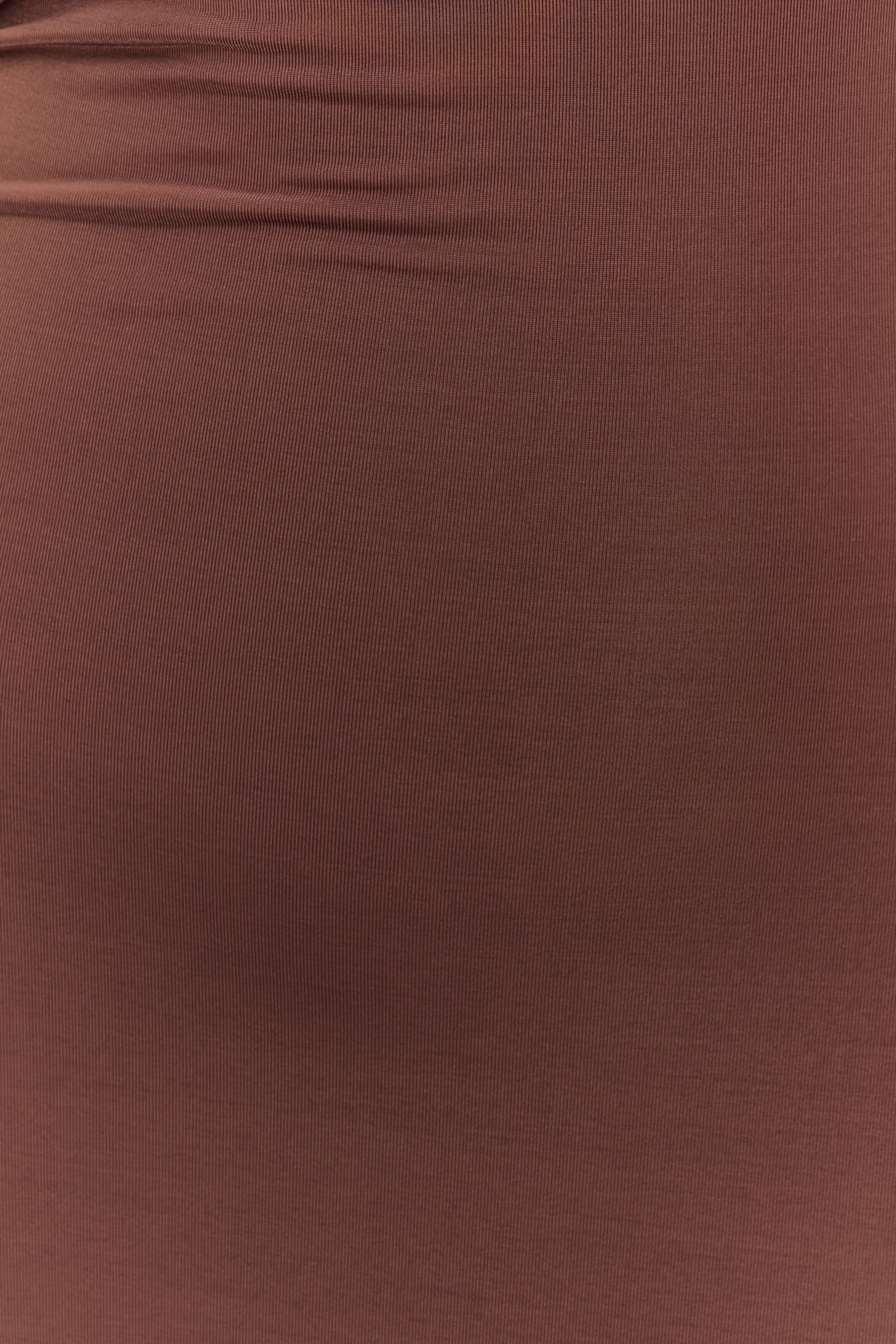 Ashford Asymmetrical Slinky Maxi Dress - Chocolate #4