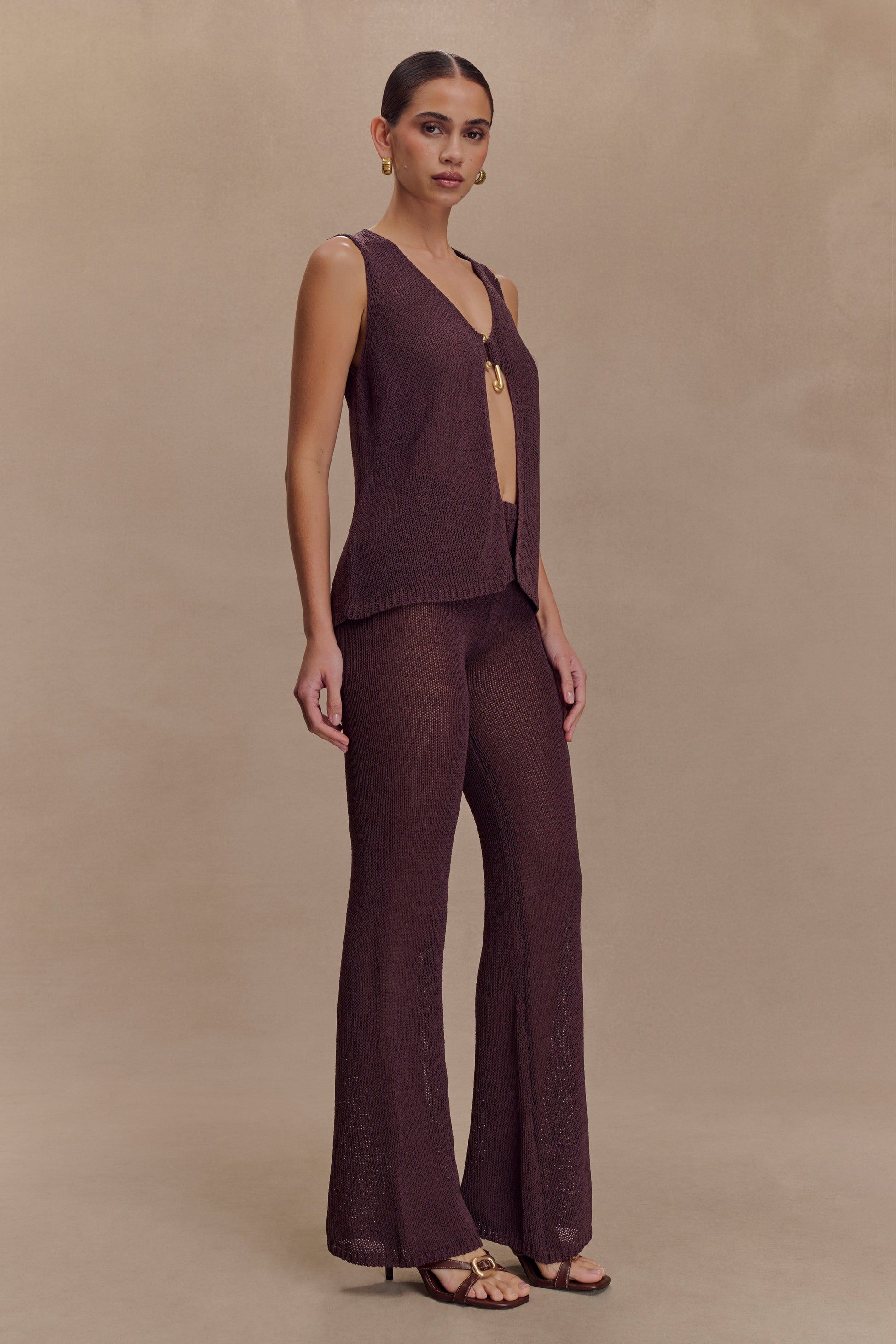 Malani Knit Top With Hardware - Chocolate #4