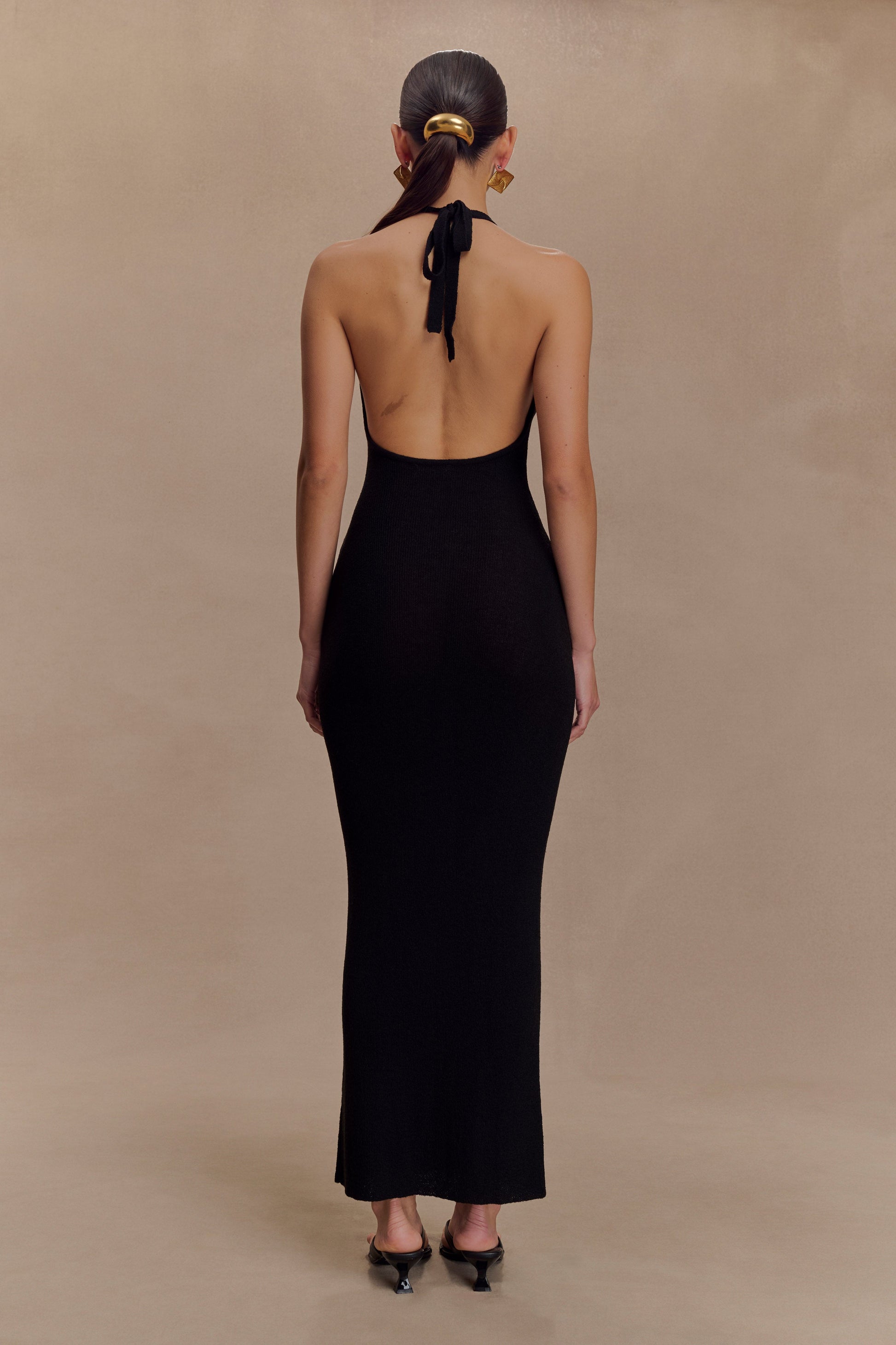 Ayella Cowl Knit Maxi Dress - Black #2