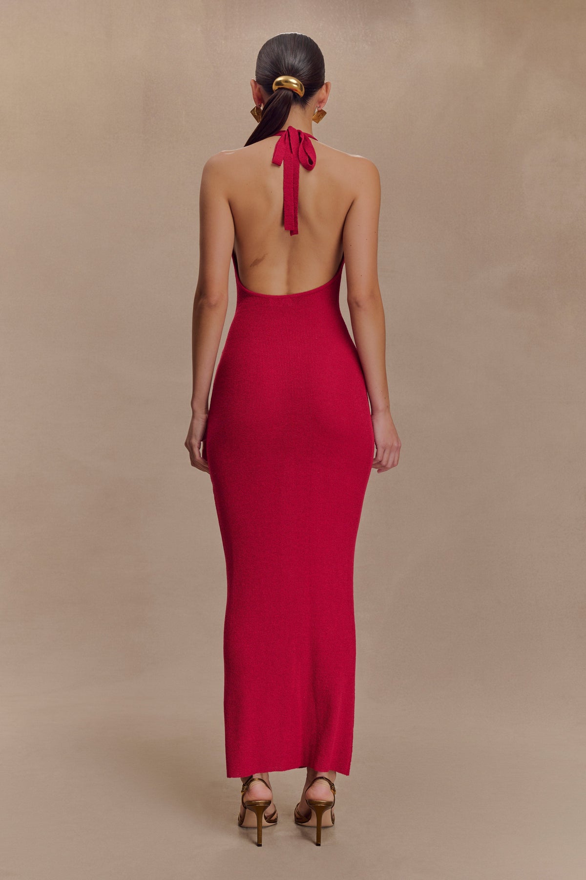 Ayella Cowl Knit Maxi Dress - Raspberry #2