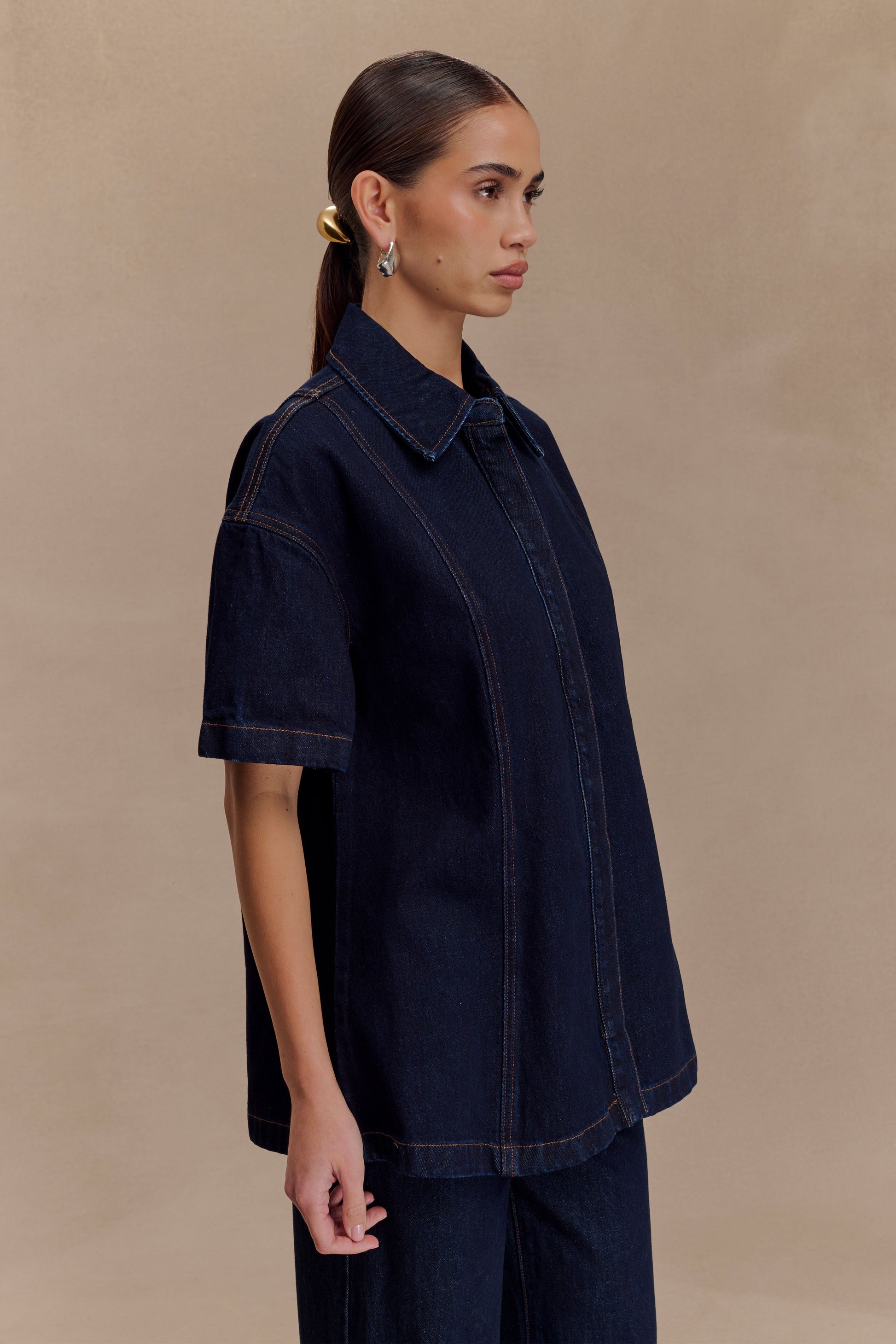 Maya Oversized Denim Shirt - Indigo Blue #4