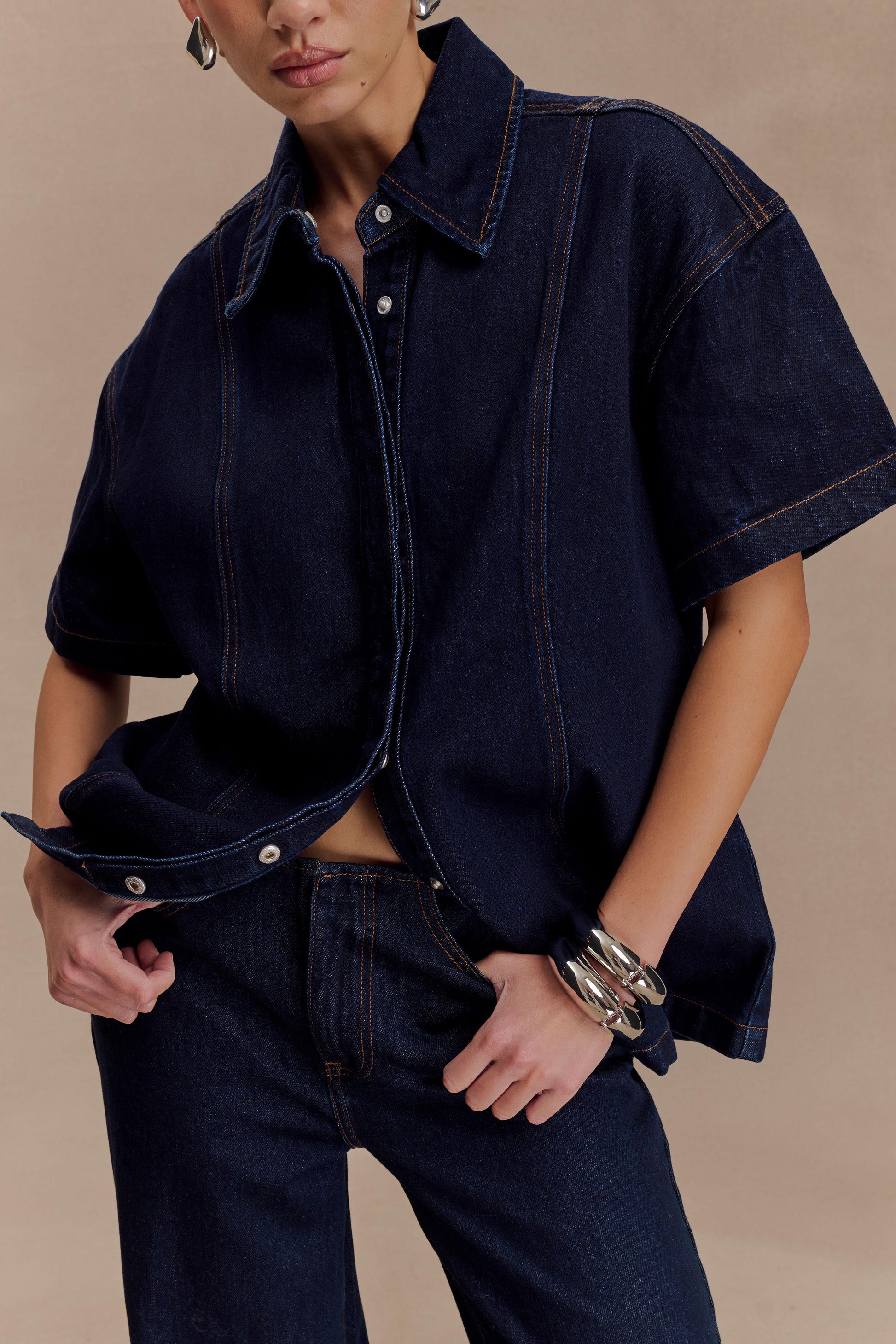 Maya Oversized Denim Shirt - Indigo Blue #3