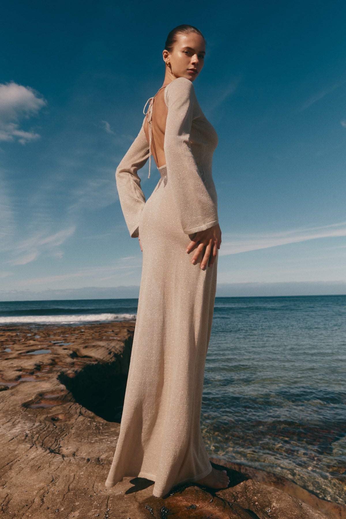 Atticus Knit Maxi Dress With Sequin - Gold #2
