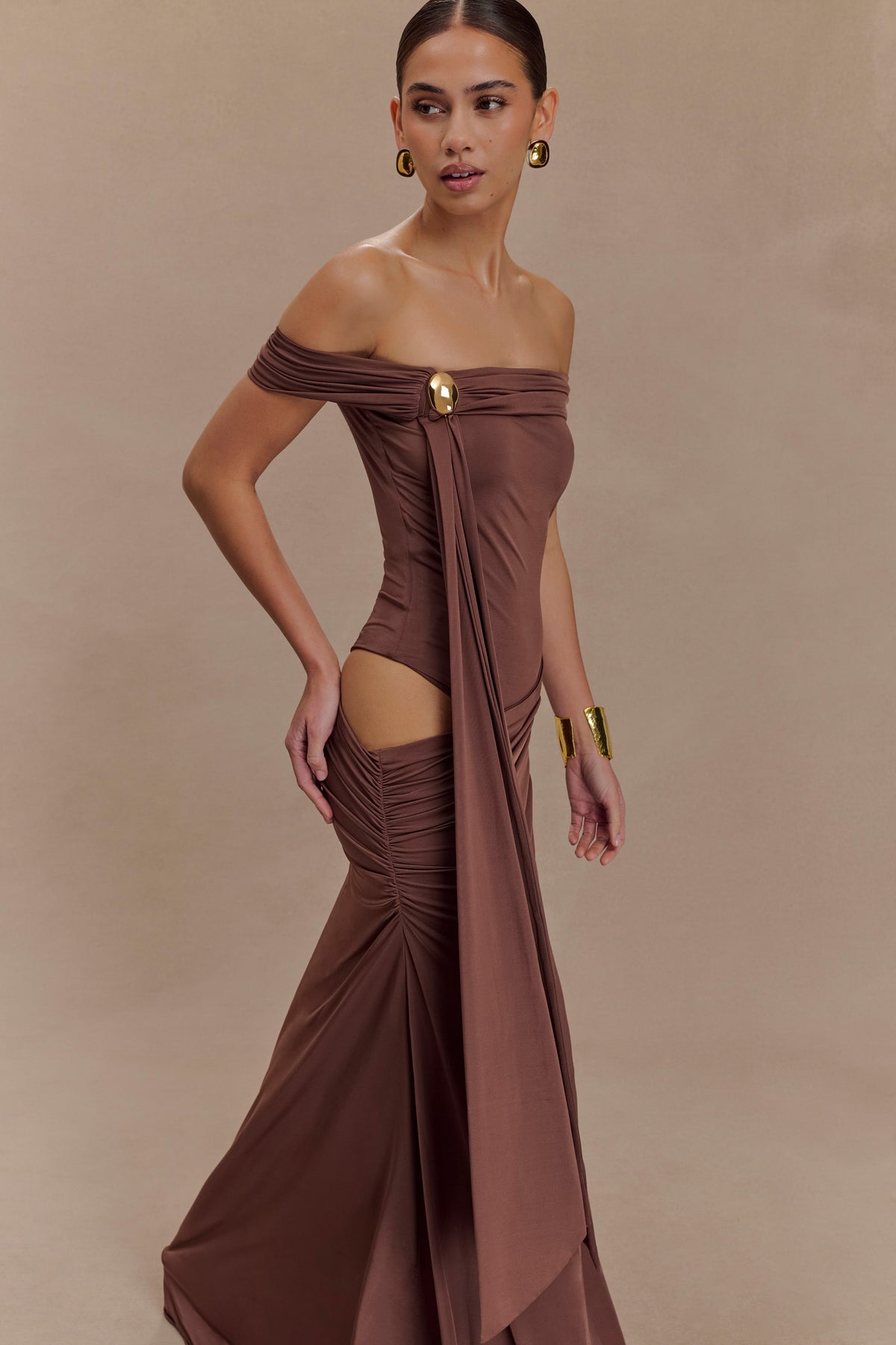Oliver Slinky Maxi Dress - Chocolate #3