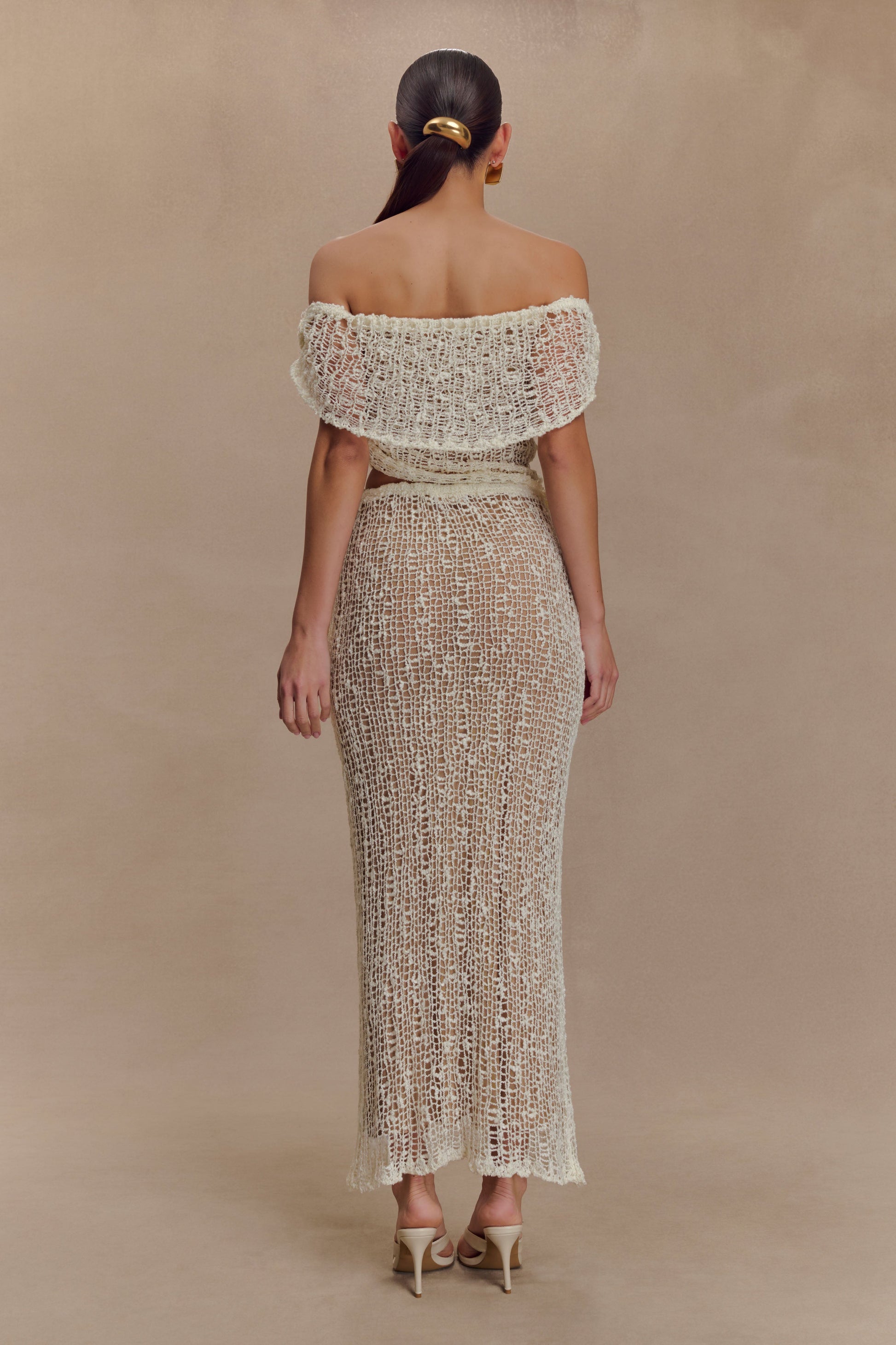 Cordelia Off Shoulder Knit Top - Ivory #5