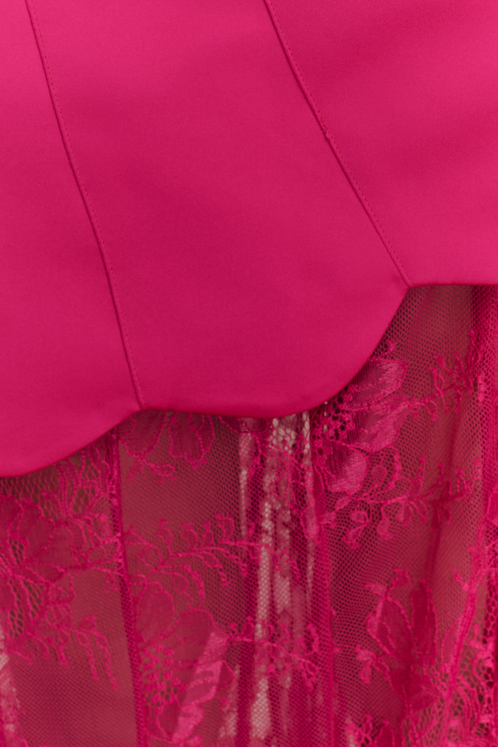 Aleena Satin And Lace Maxi Dress - Dragonfruit #7