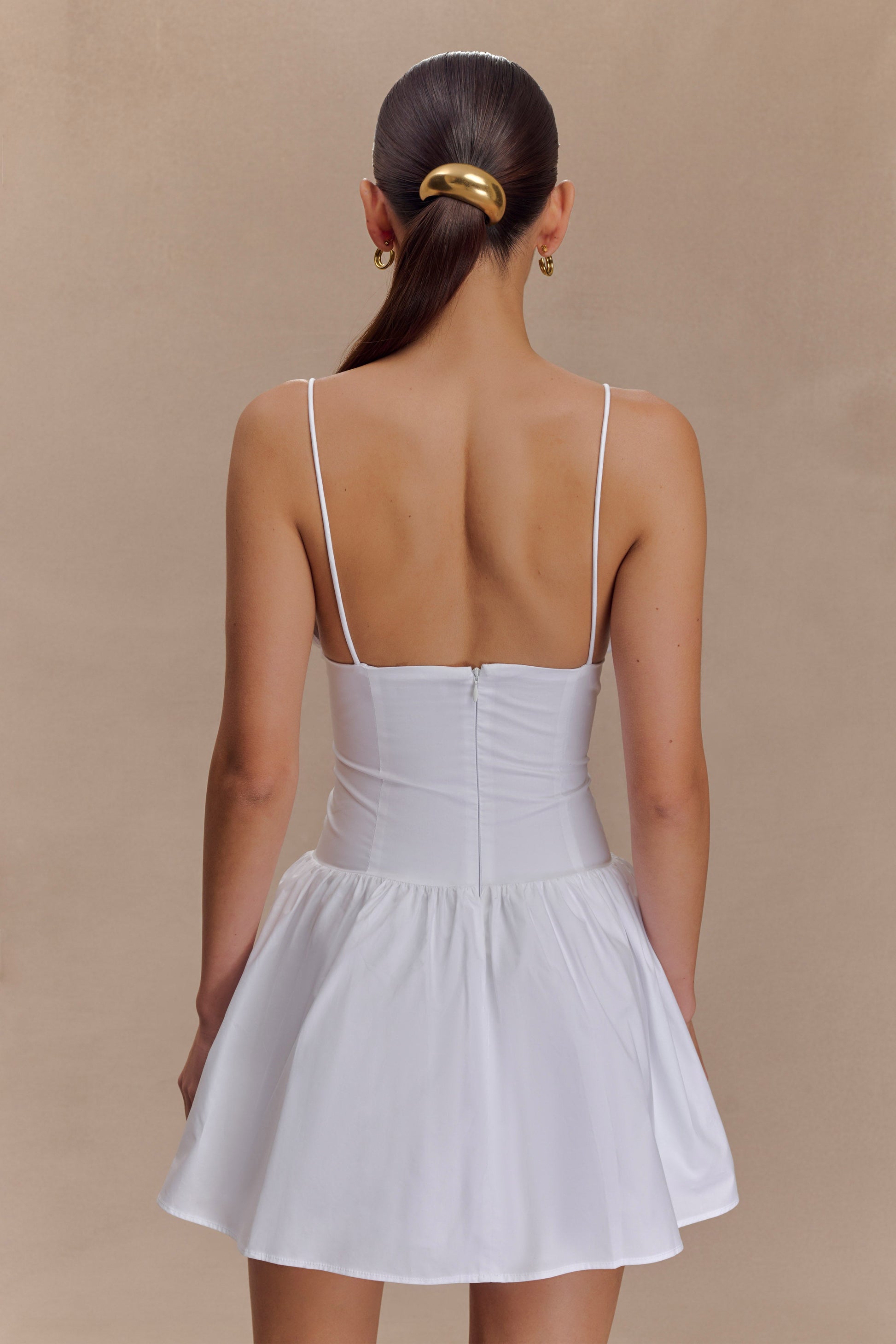 Janis Cotton Frill Mini Dress - White #2