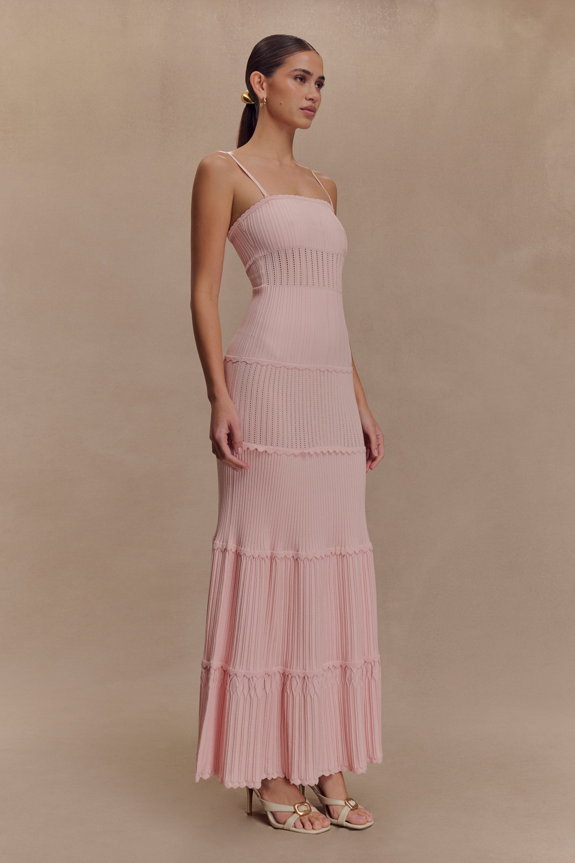 Finley Pointelle Knit Maxi Dress - Baby Pink #4