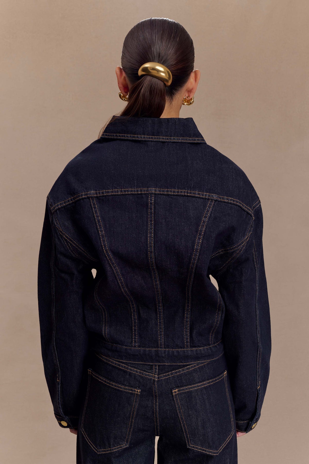 Kirra Cinched Denim Jacket - Washed Indigo Blue #4