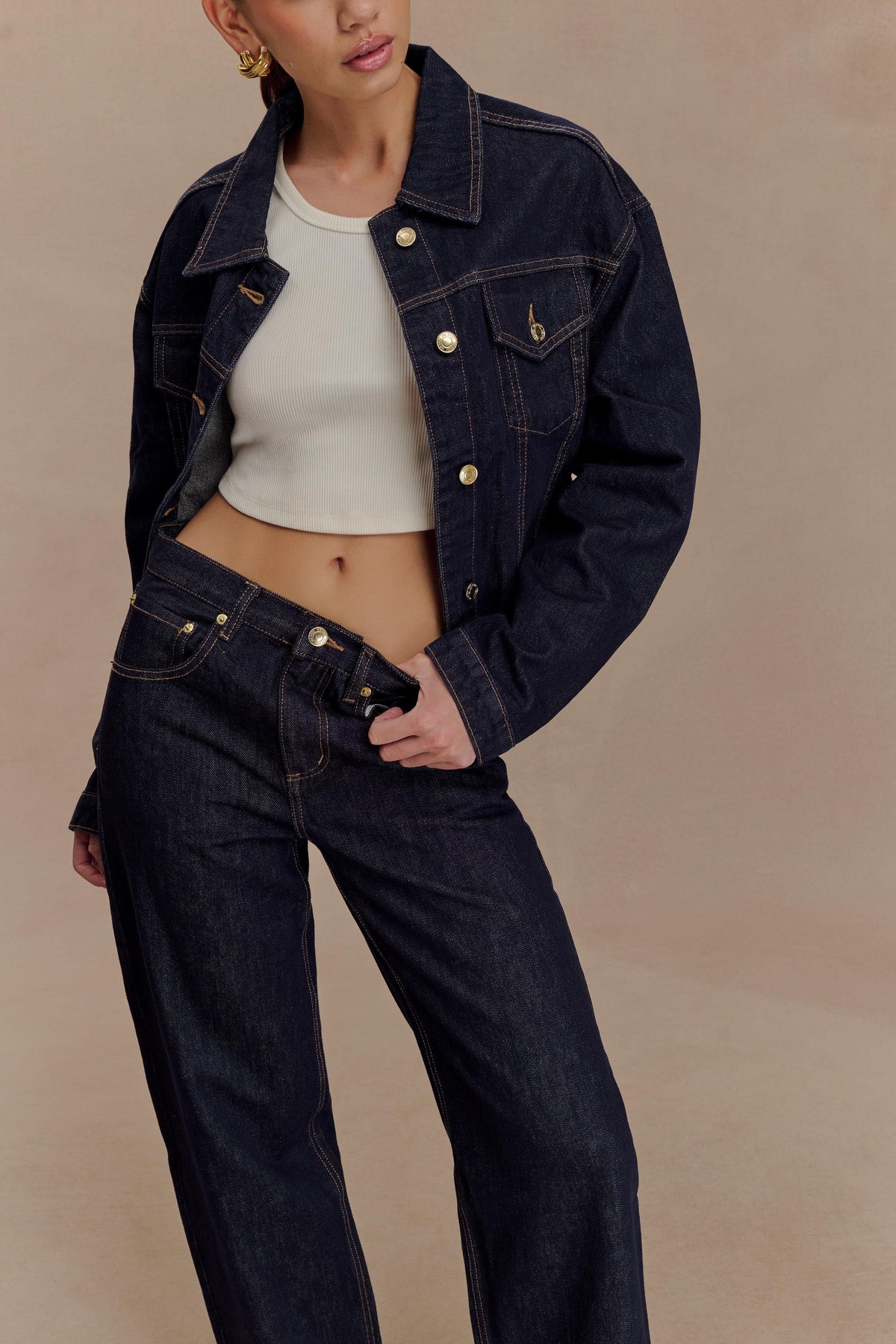 Mannon Mid Rise Denim Jeans - Washed Indigo Blue #4