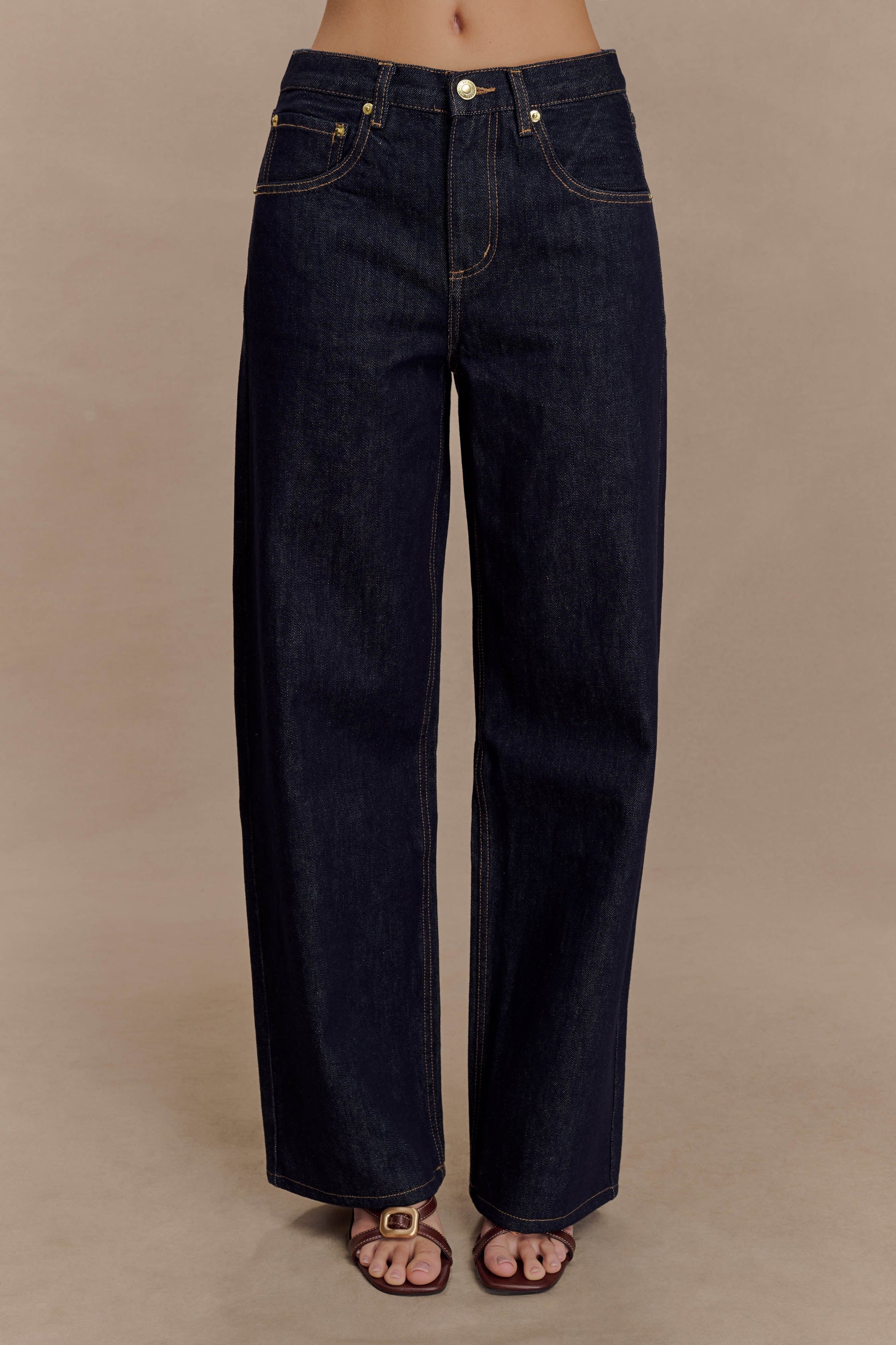 Mannon Mid Rise Denim Jeans - Washed Indigo Blue #2