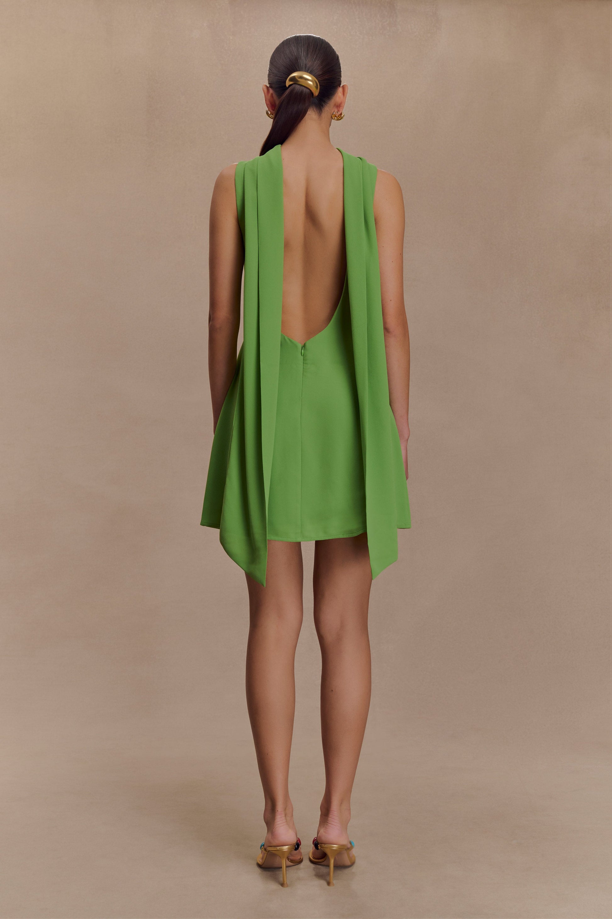 Wynter Scarf Draped Mini Dress - Green #3