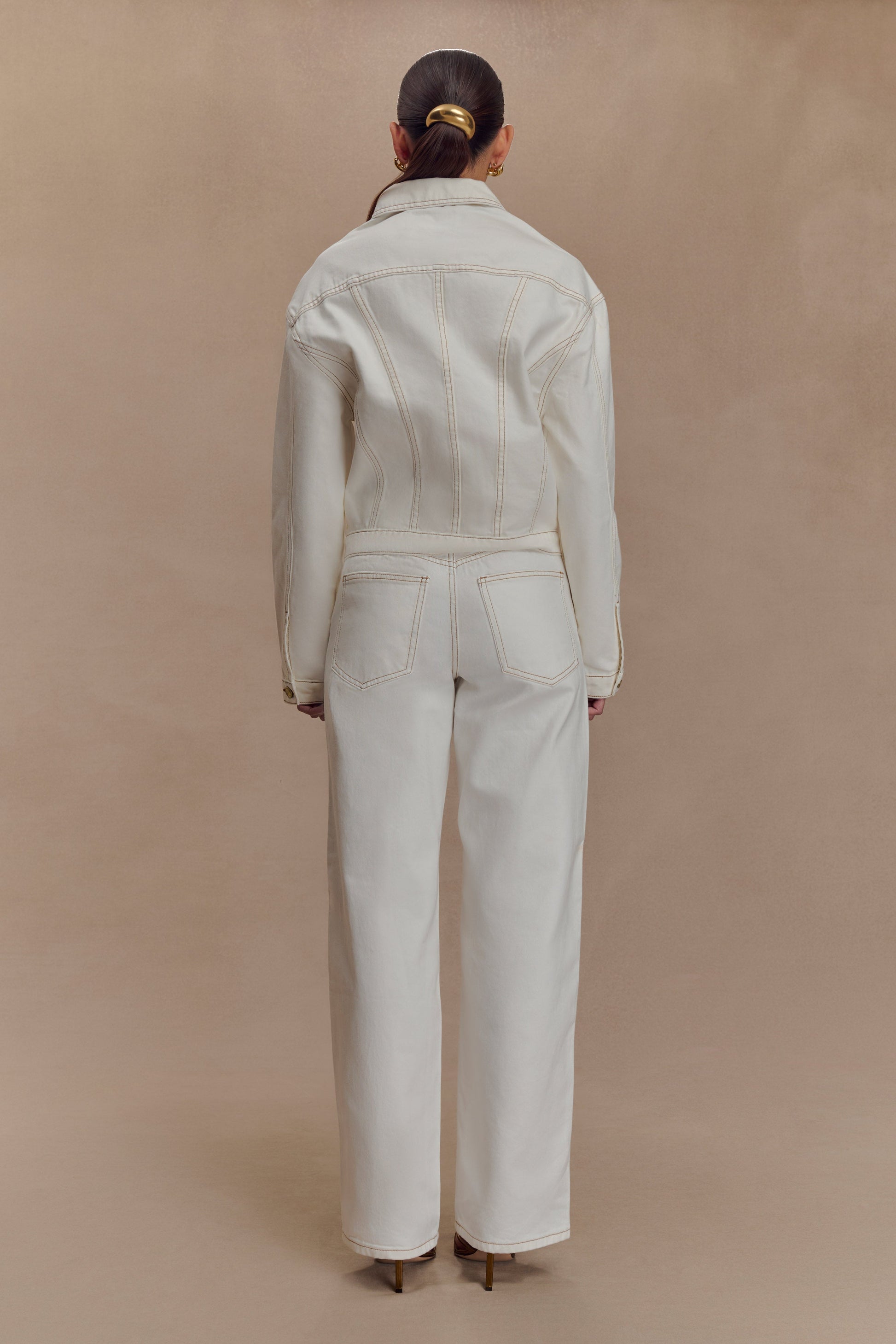 Kirra Cinched Denim Jacket - White #4
