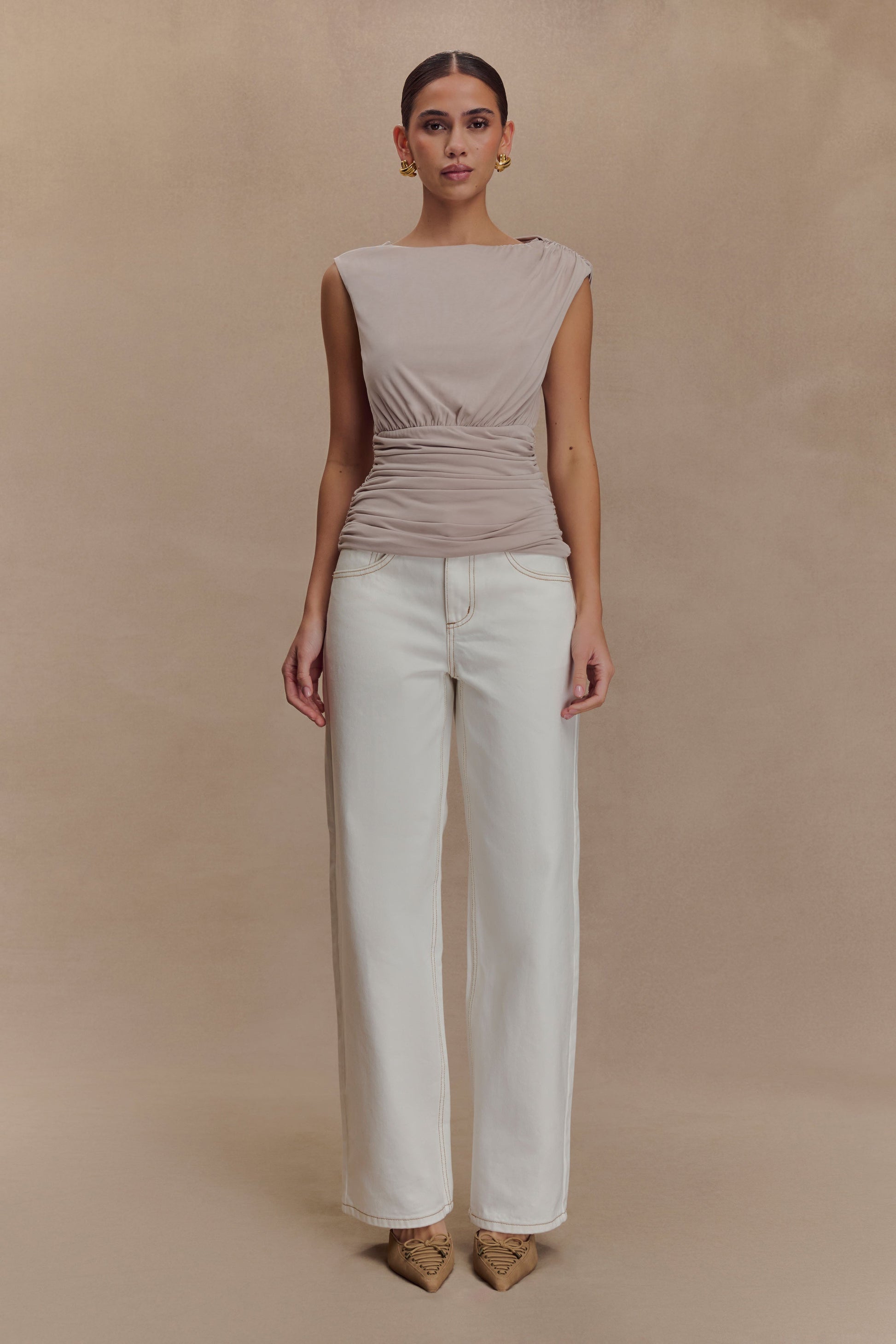 Anthony Short Sleeve Top - Taupe #4