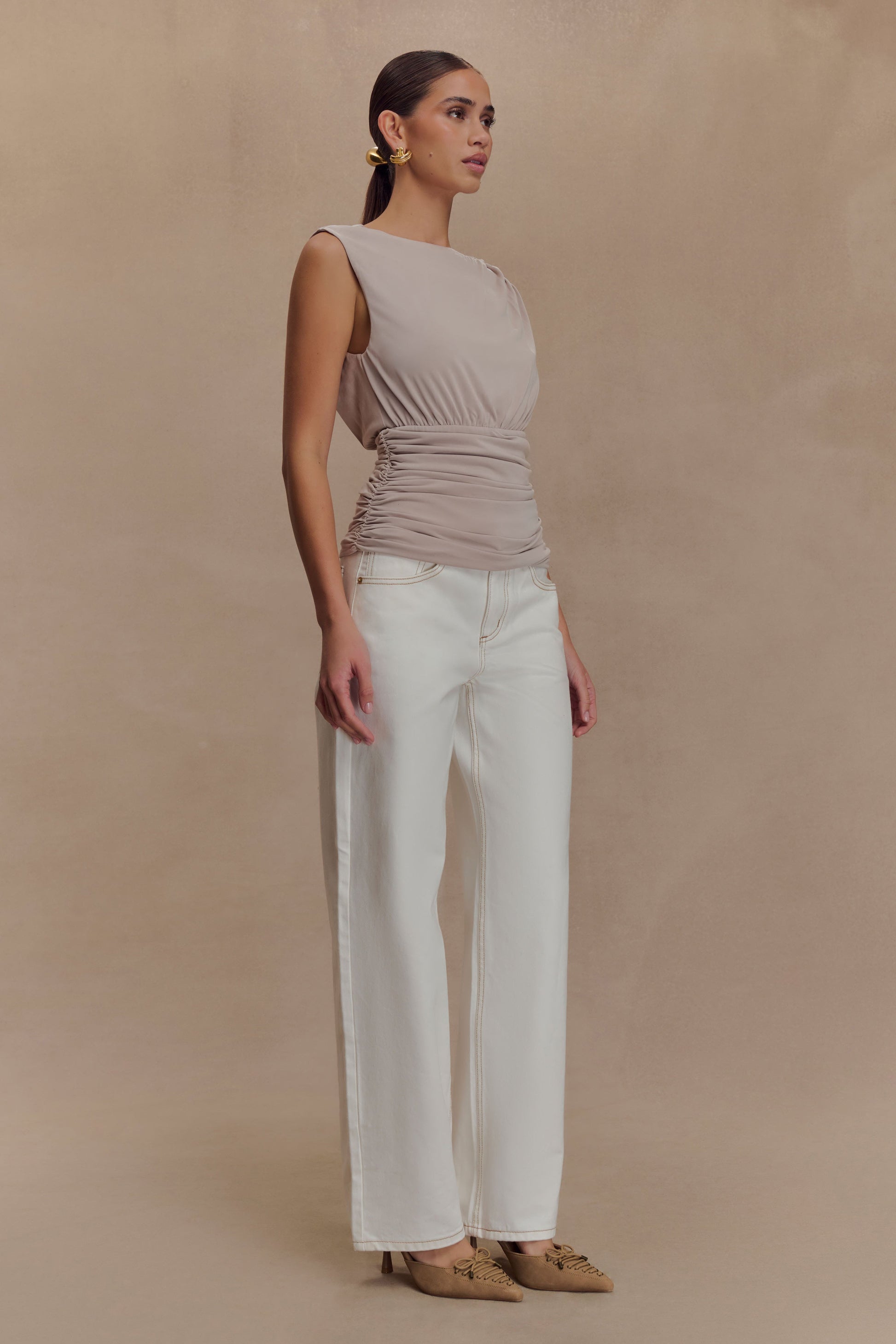 Anthony Short Sleeve Top - Taupe #3