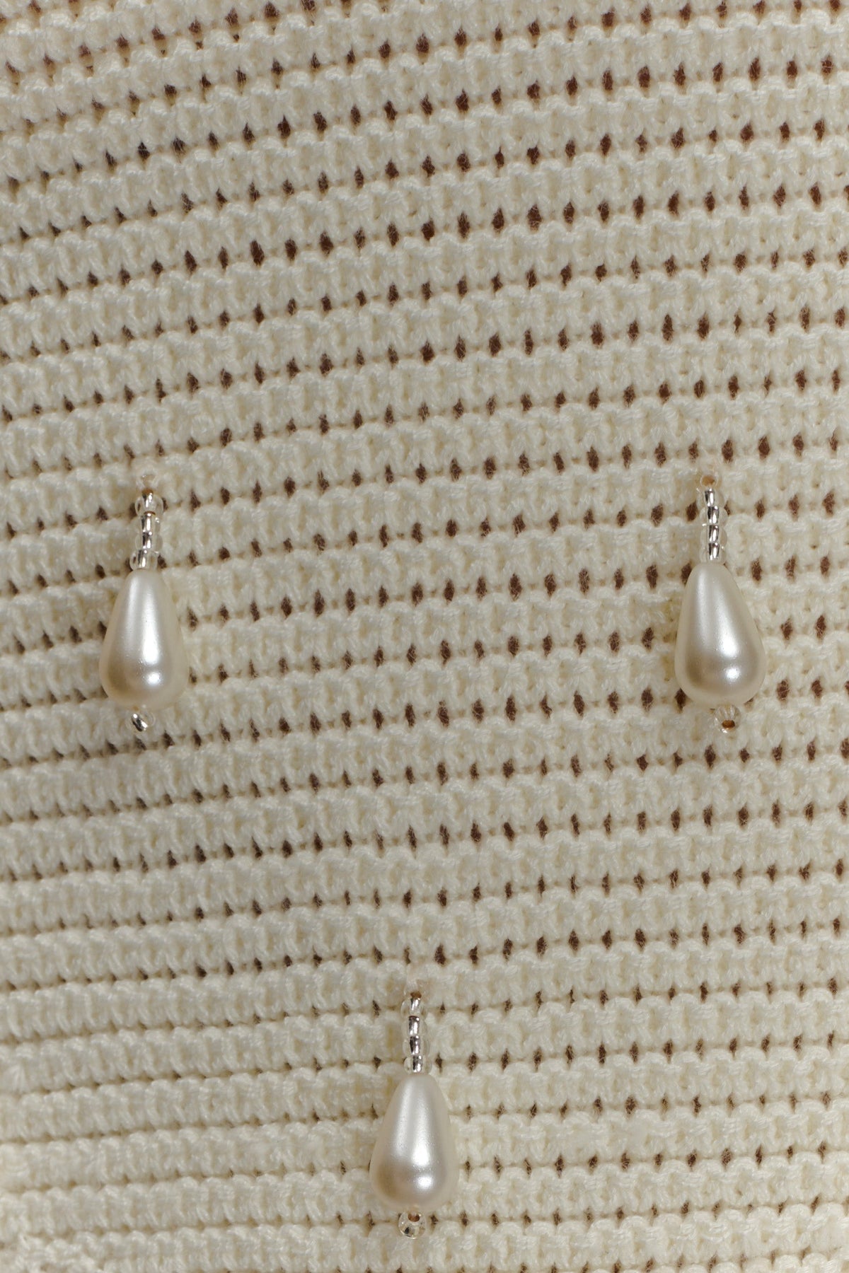 Aletta Knit Pearl Halter Top - Ivory #5