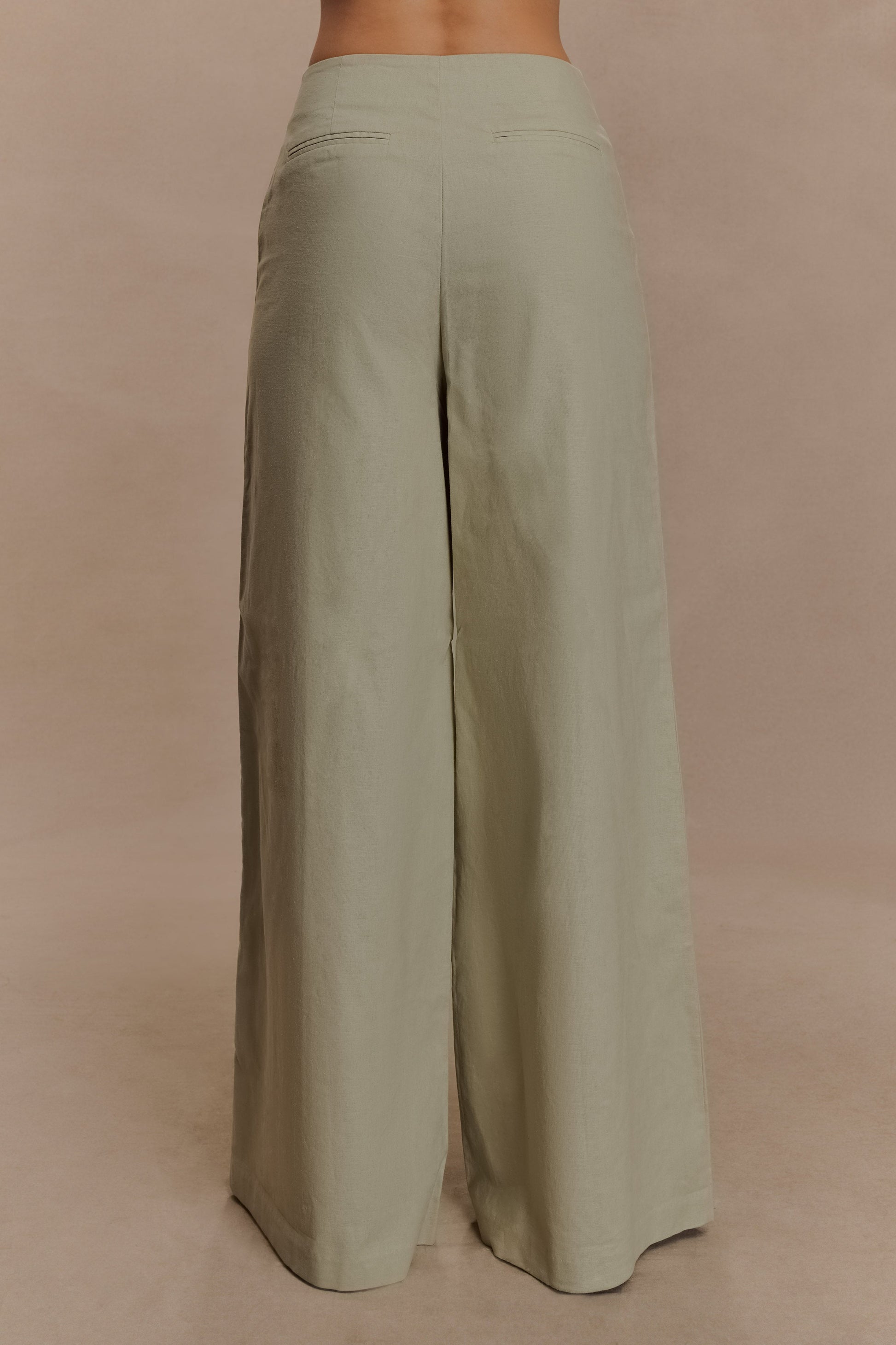 Brandi Linen Straight Leg Pant - Basil #2