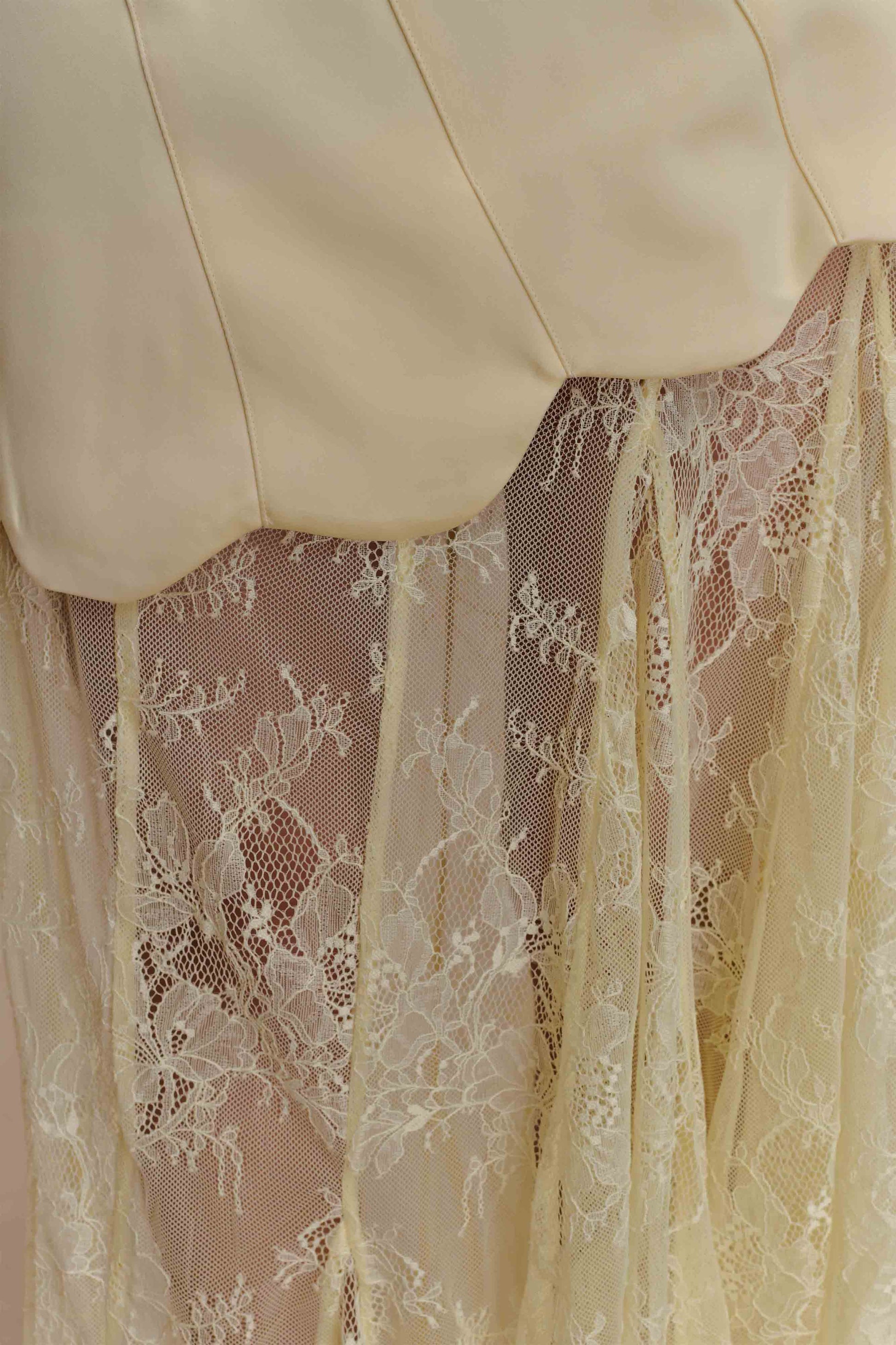 Aleena Satin And Lace Maxi Dress - Lemon #6