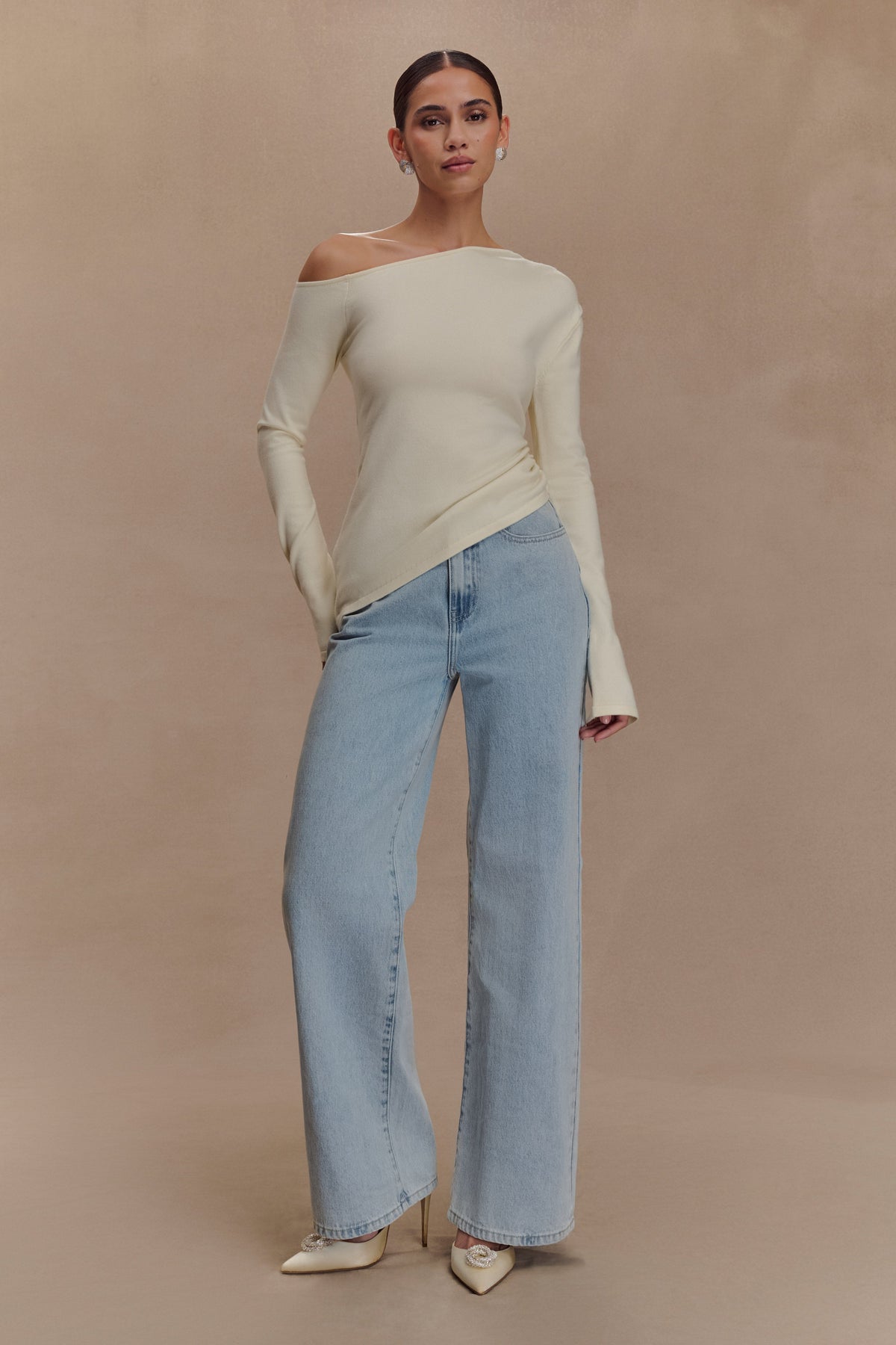 Miles Off Shoulder Knit Top - Ivory #5