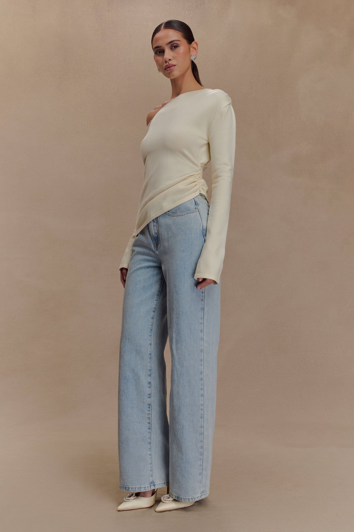 Miles Off Shoulder Knit Top - Ivory #7