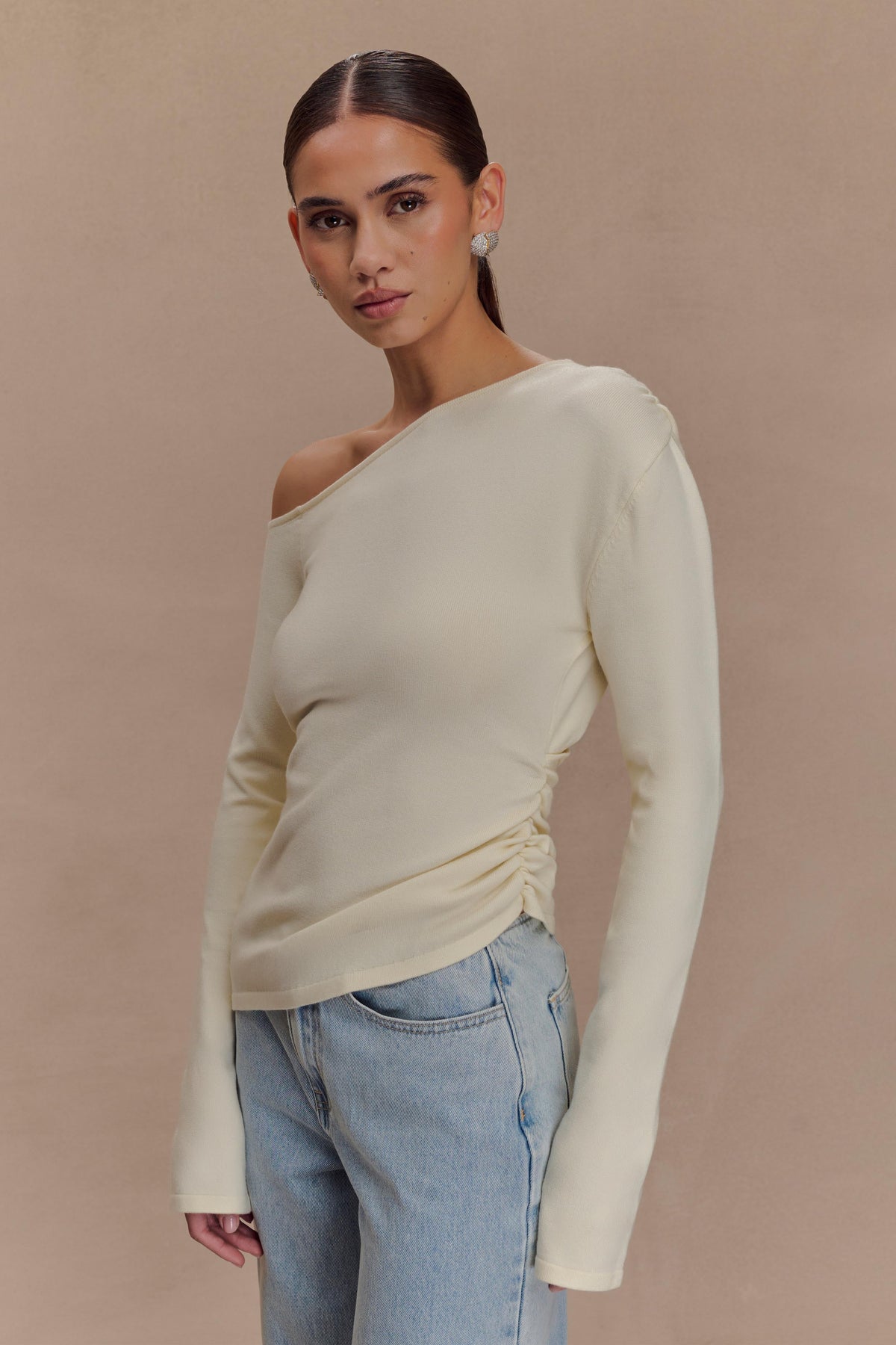 Miles Off Shoulder Knit Top - Ivory #8
