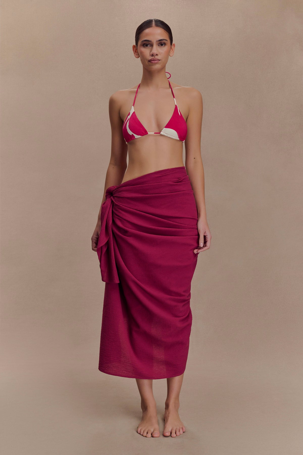 Evie Cotton Sarong - Wine
