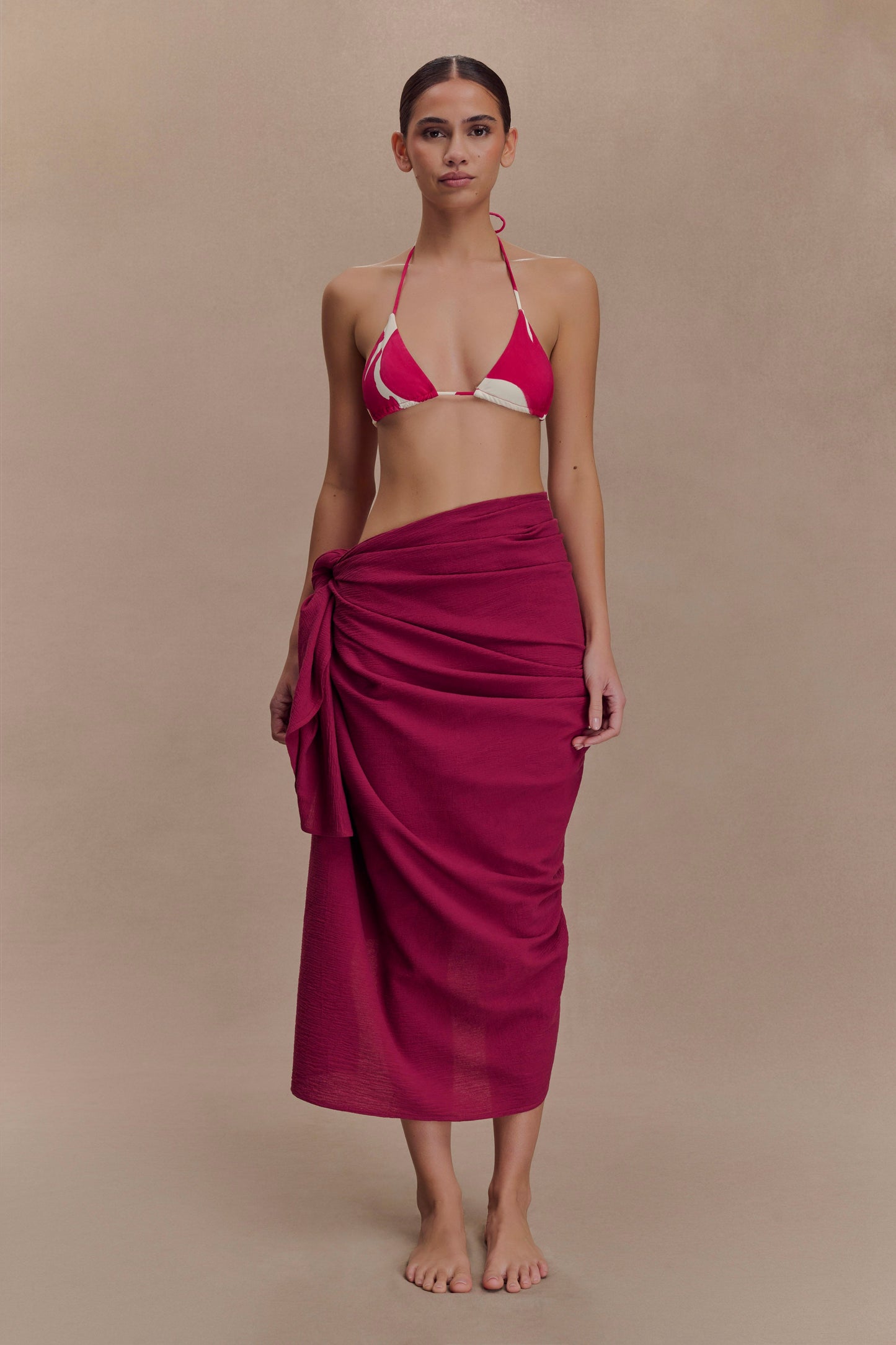 Evie Cotton Sarong - Wine