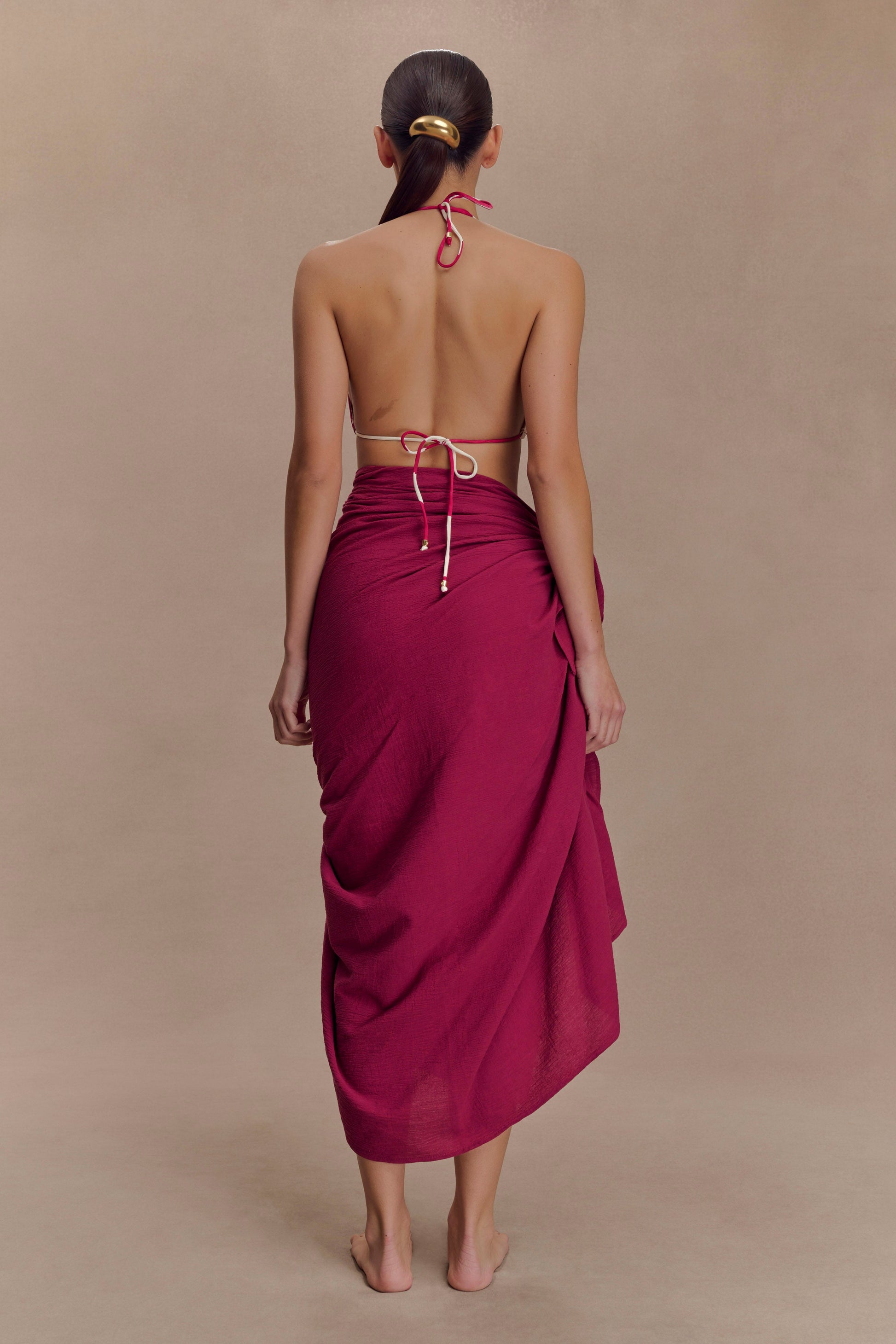 Evie Cotton Sarong - Wine #2