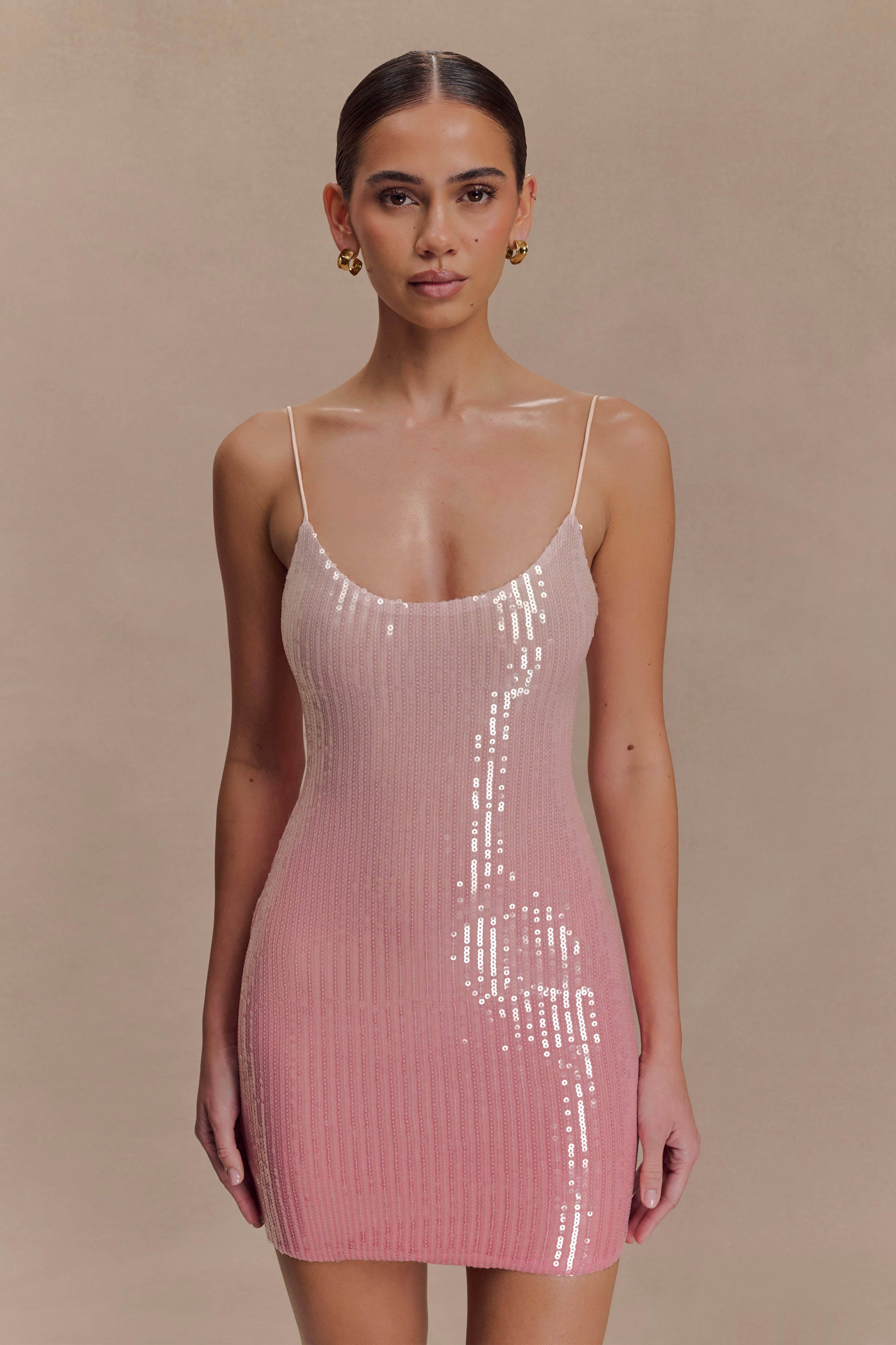 Mora Sequin Mini Dress - Ombre Pink #5