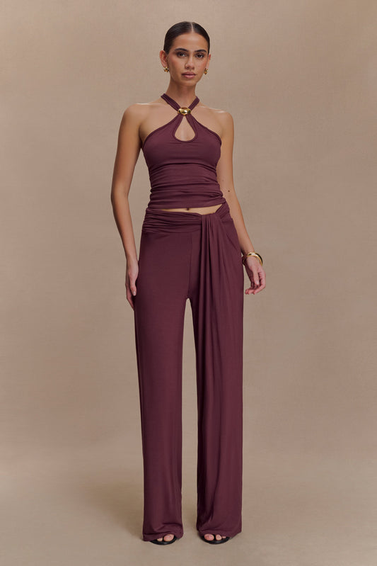 Ramona Modal Straight Leg Pant - Mahogany