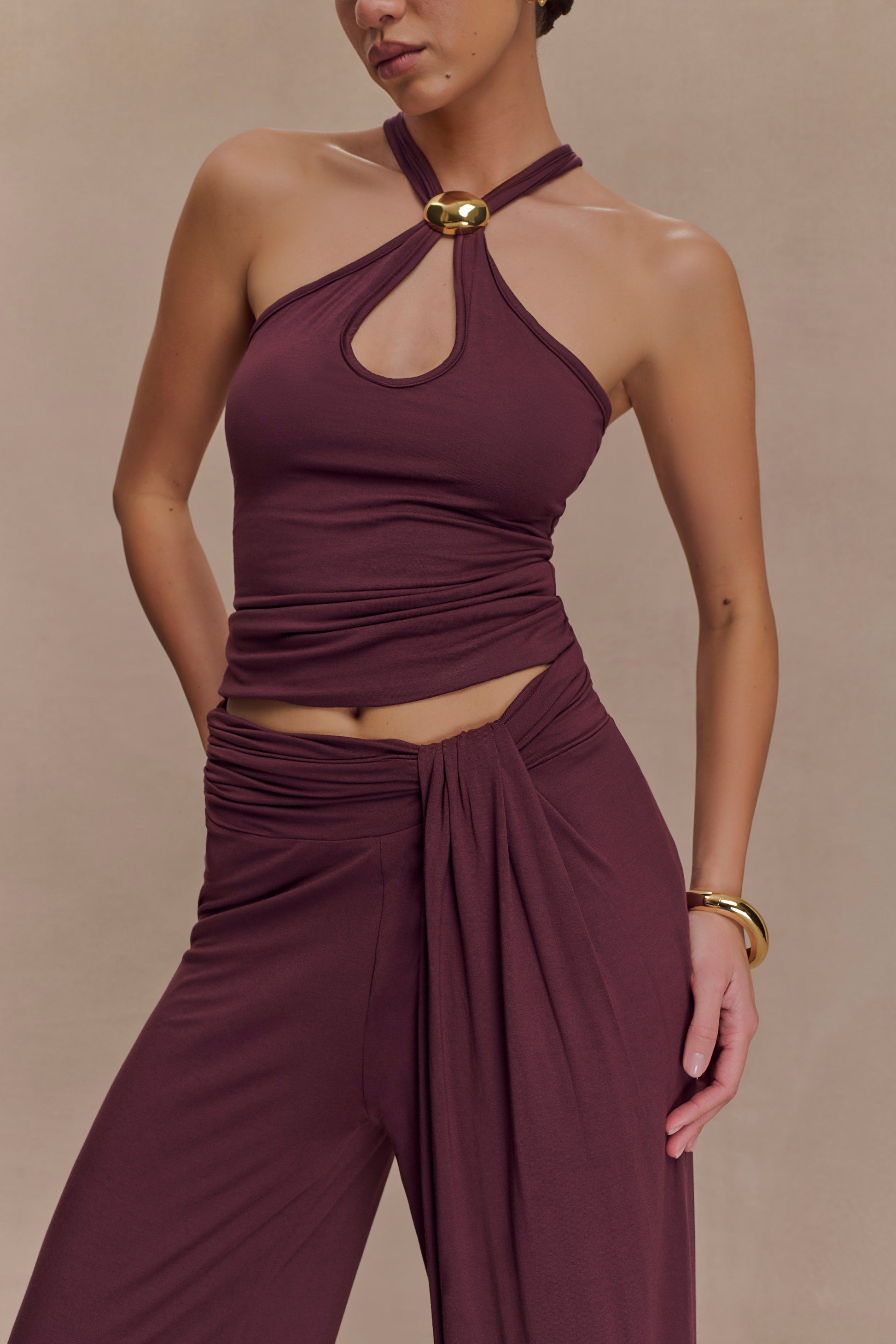 Ramona Modal Tank Top With Hardware - Mahogany #7
