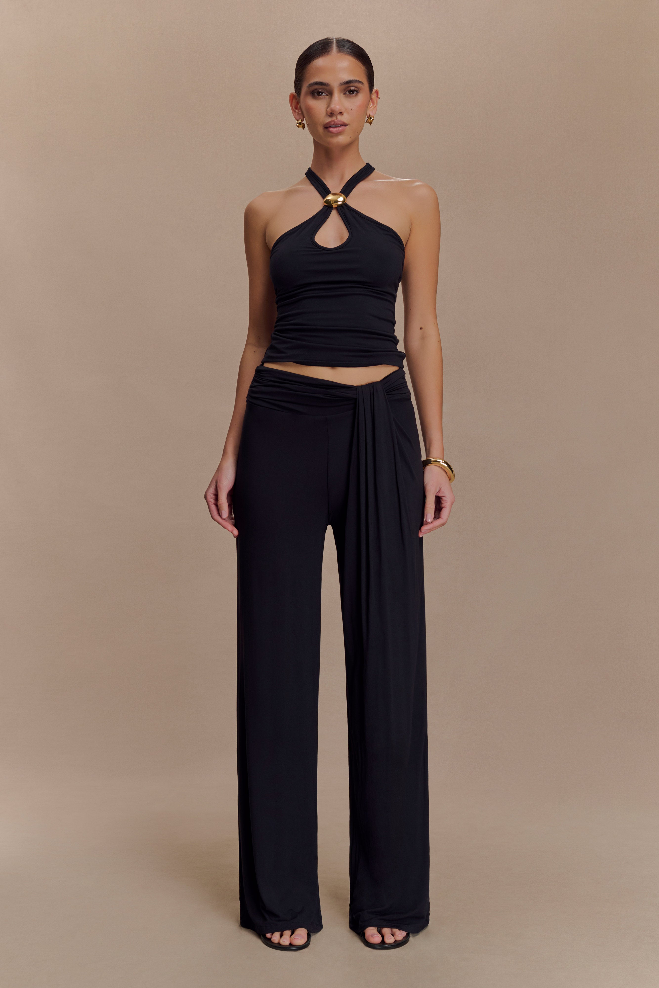 Ramona Modal Straight Leg Pant - Black | MESHKI UK Ramona Modal Straight Leg Pant - Black | MESHKI UK