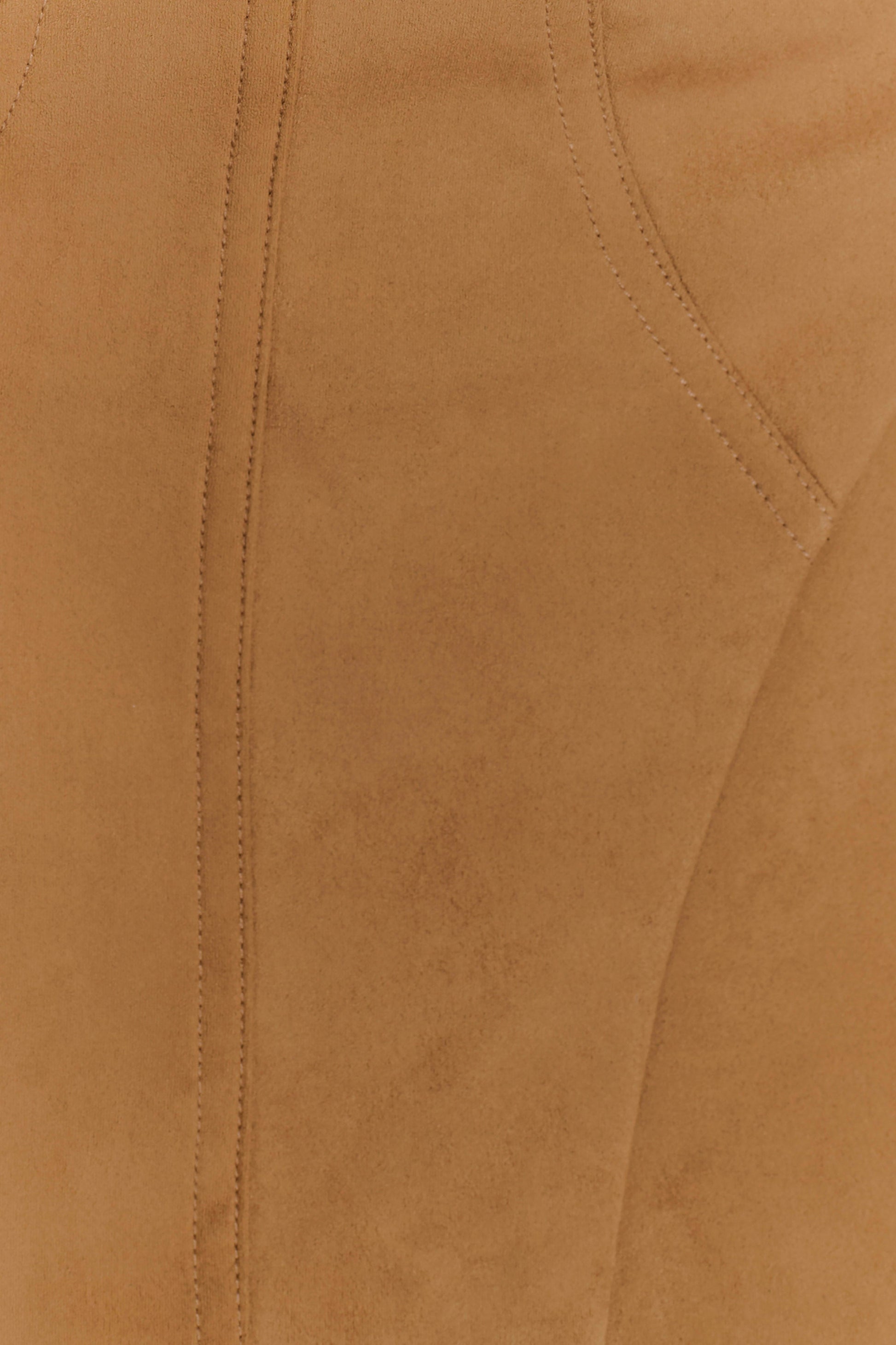 Andy Faux Suede Mini Dress - Camel #7