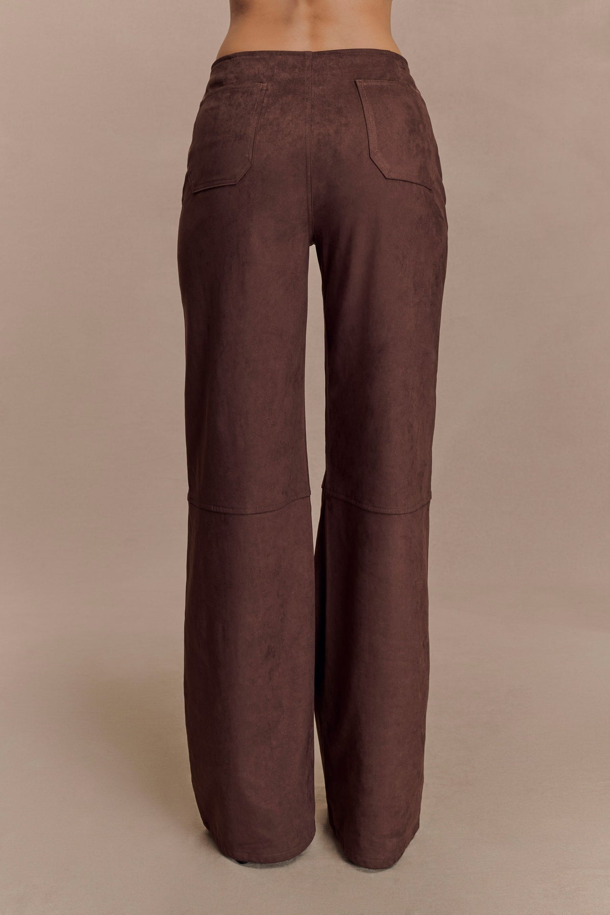 Logan Faux Suede Pants - Dark Chocolate