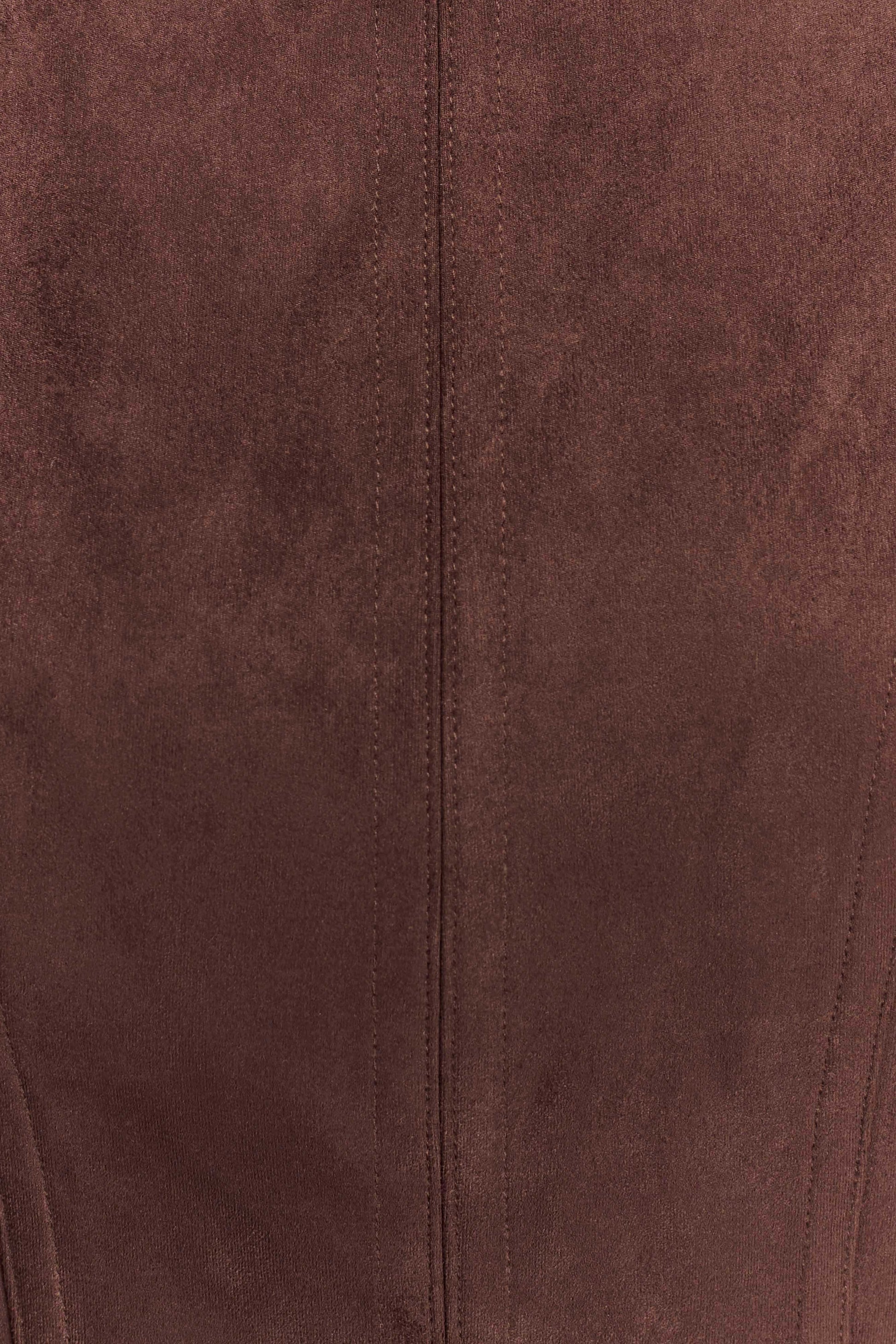 Logan Faux Suede Halter Top - Dark Chocolate #7
