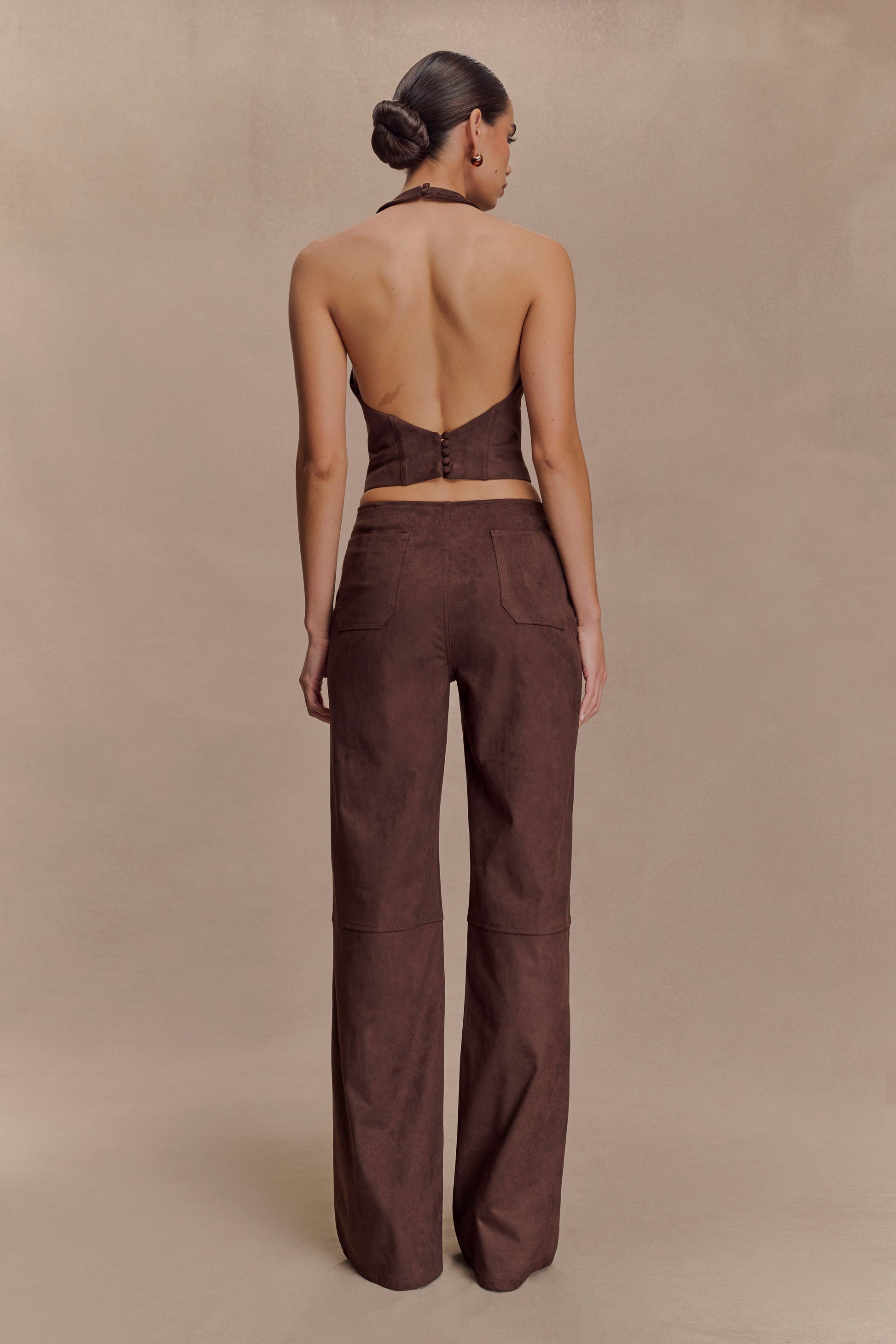 Logan Faux Suede Halter Top - Dark Chocolate #6