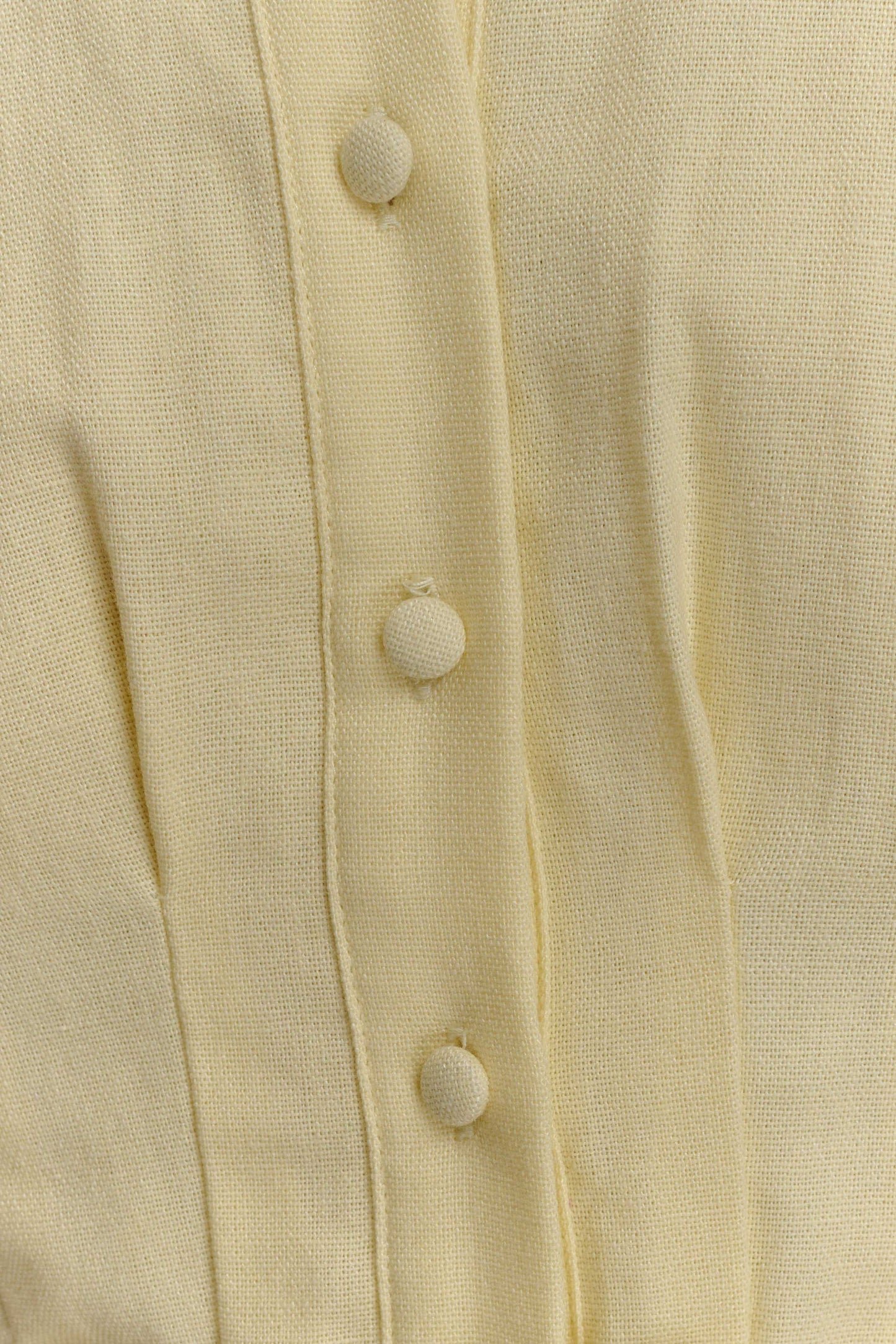 Aysha Buttoned Linen Mini Dress - Lemon