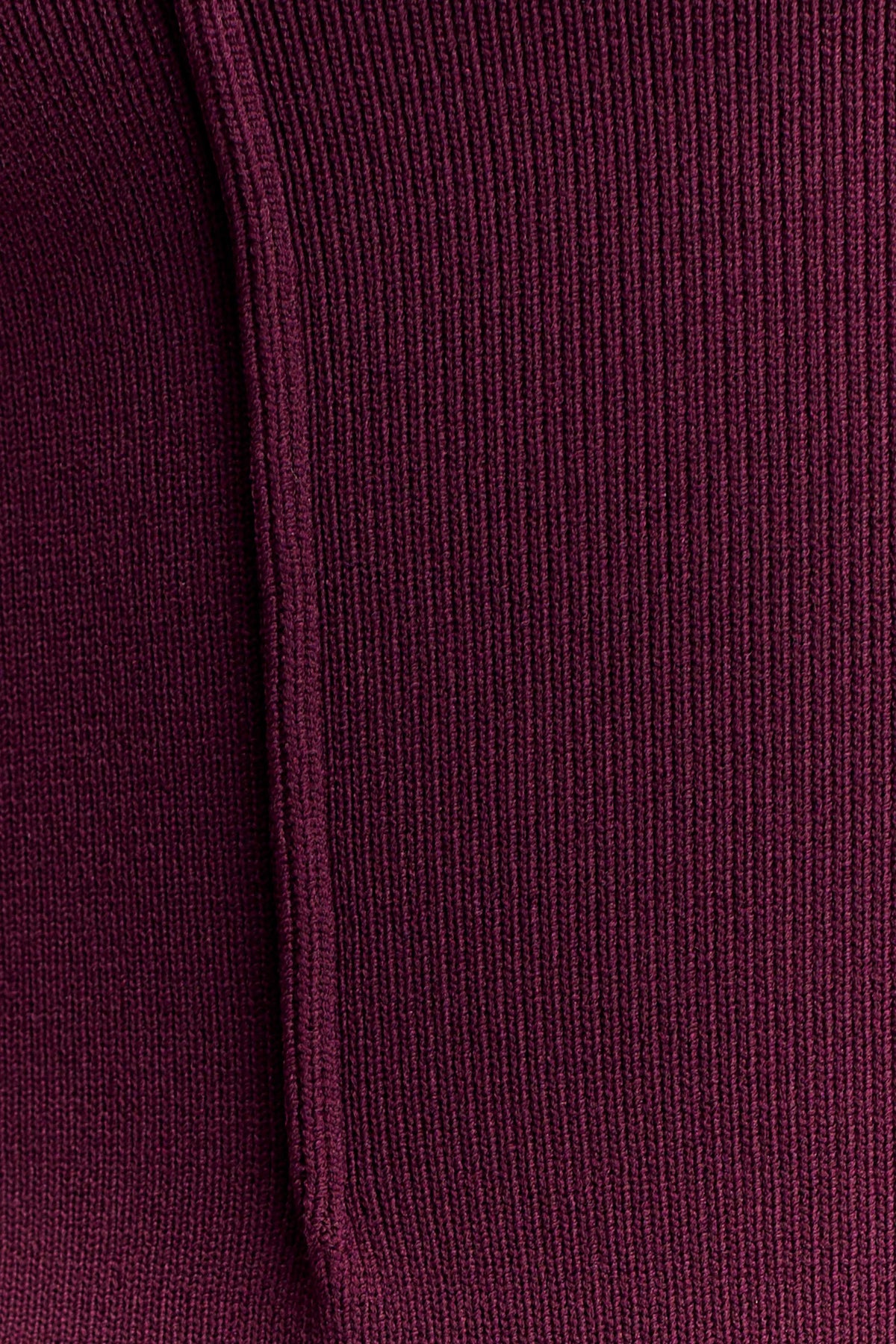 Romaine High Neck Bandage Knit Top - Wine