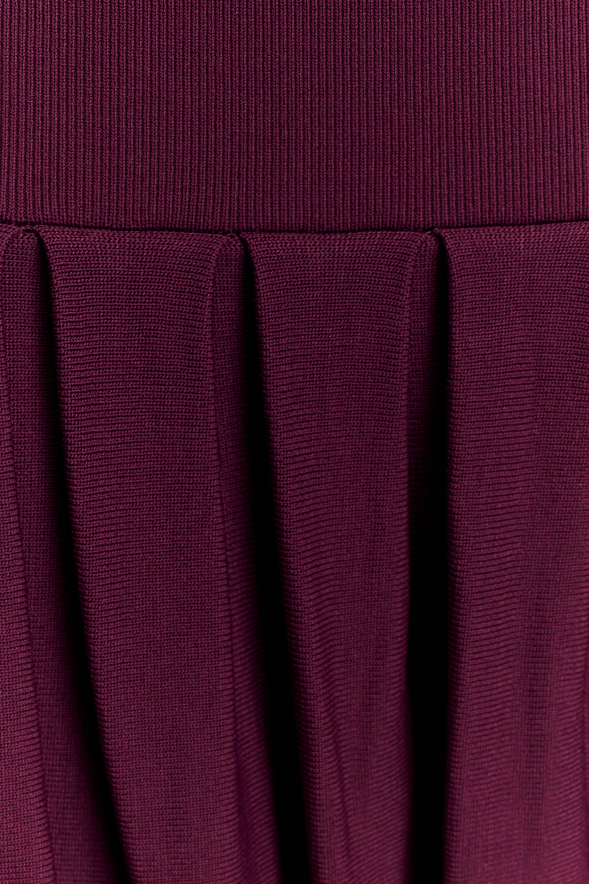 Romaine Bandage Knit Midi Skirt - Wine #5