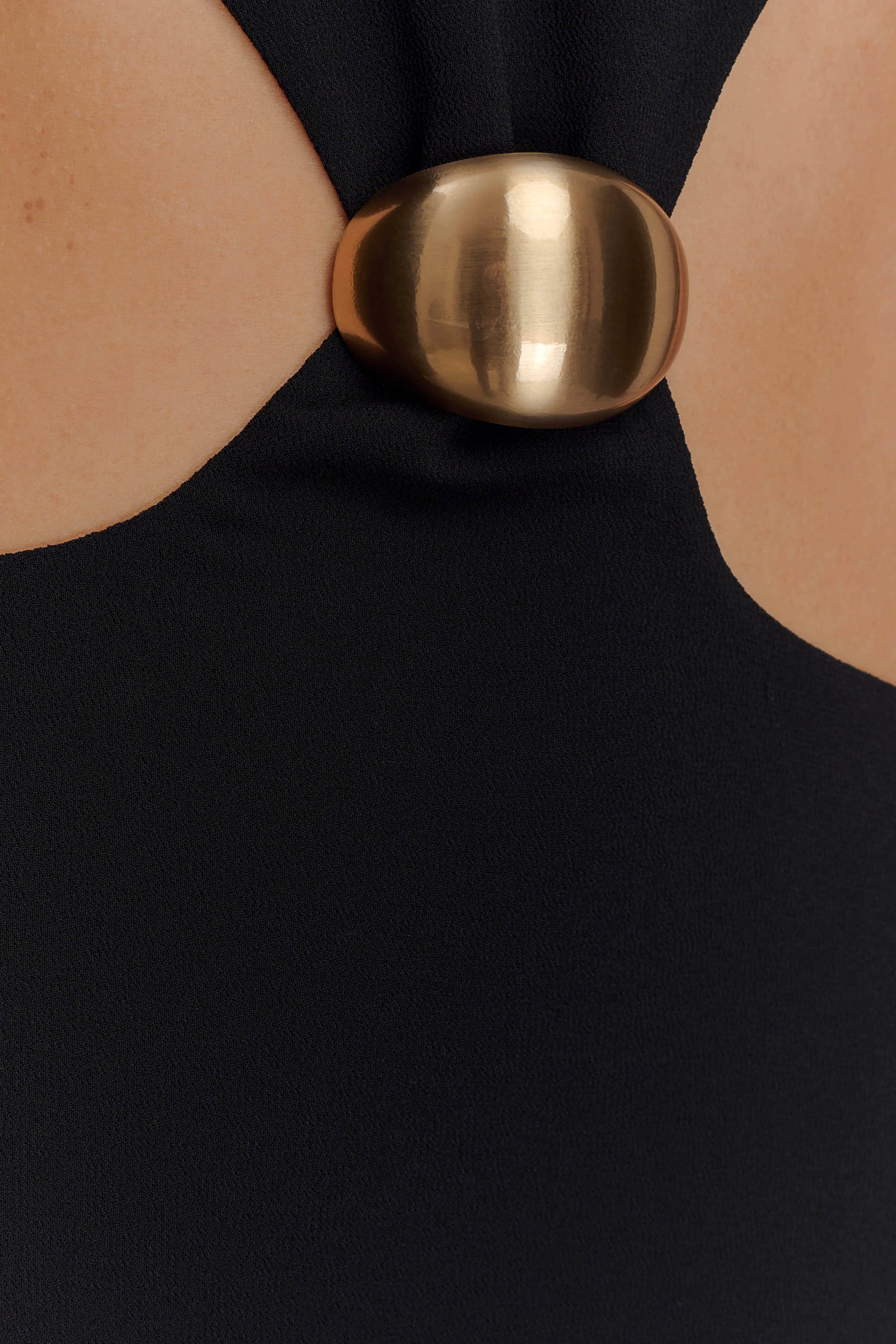 Georgina Chiffon Midi Dress - Black #8