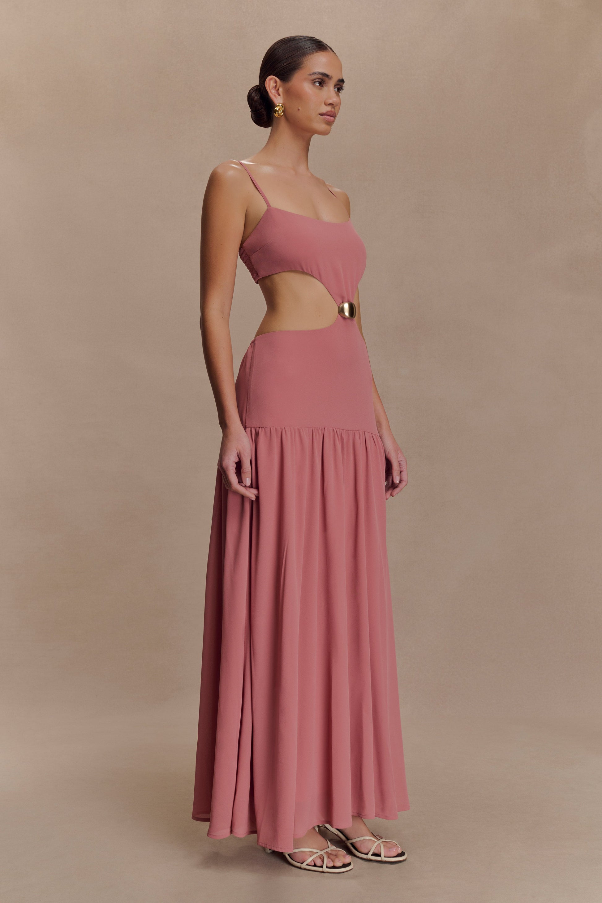 Georgina Chiffon Midi Dress - Burnt Rose #10