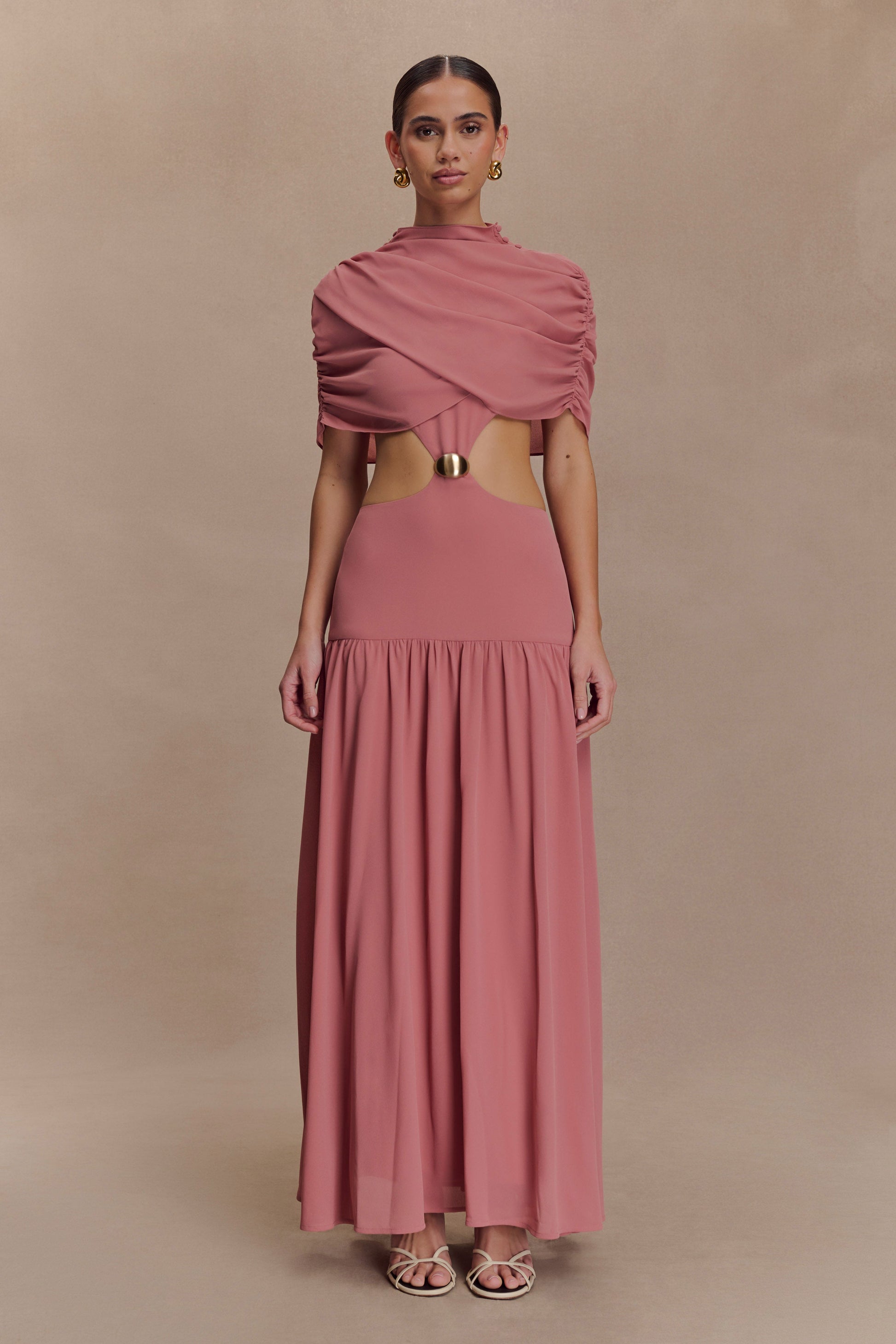 Georgina Chiffon Midi Dress - Burnt Rose #4