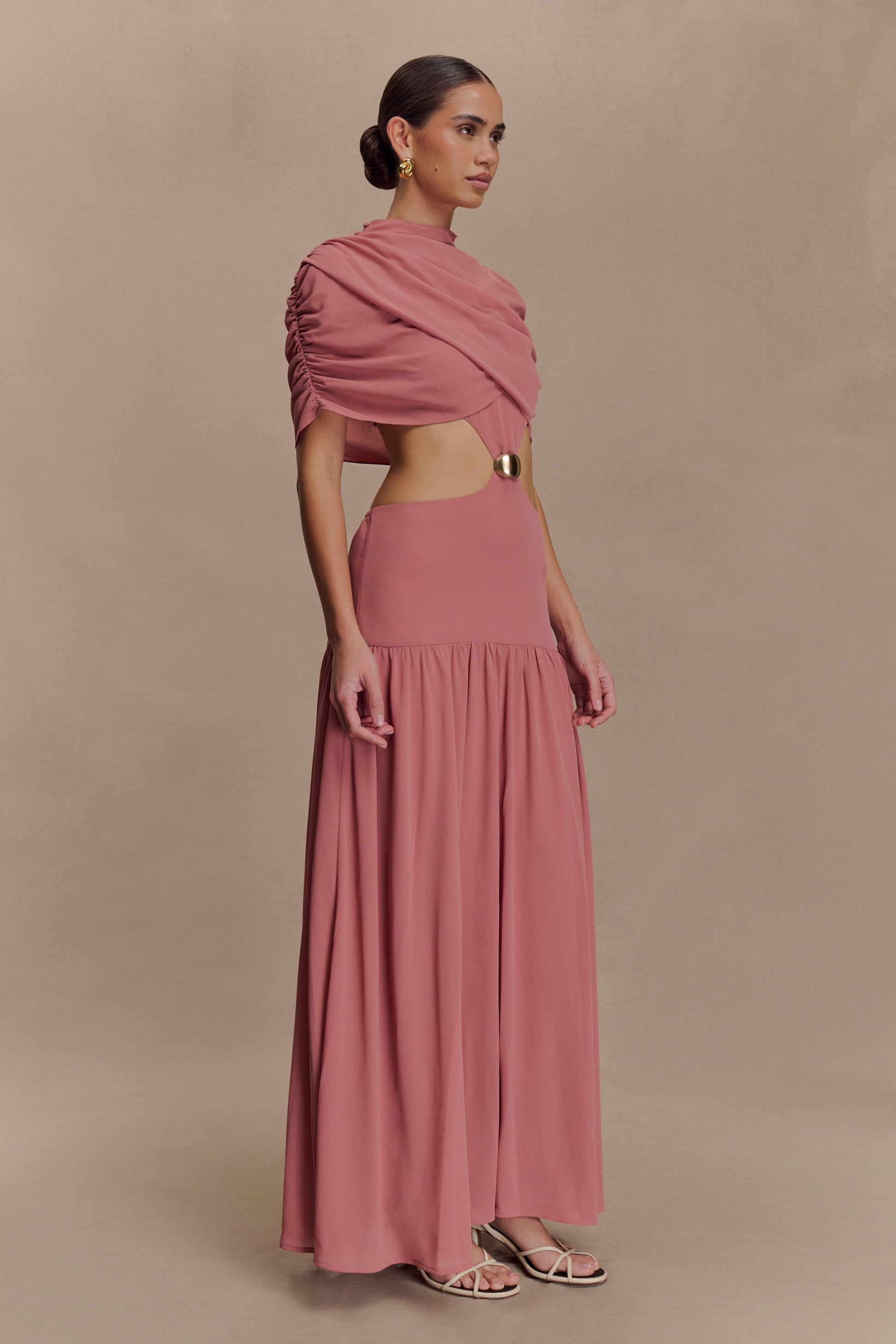 Georgina Chiffon Midi Dress - Burnt Rose #7