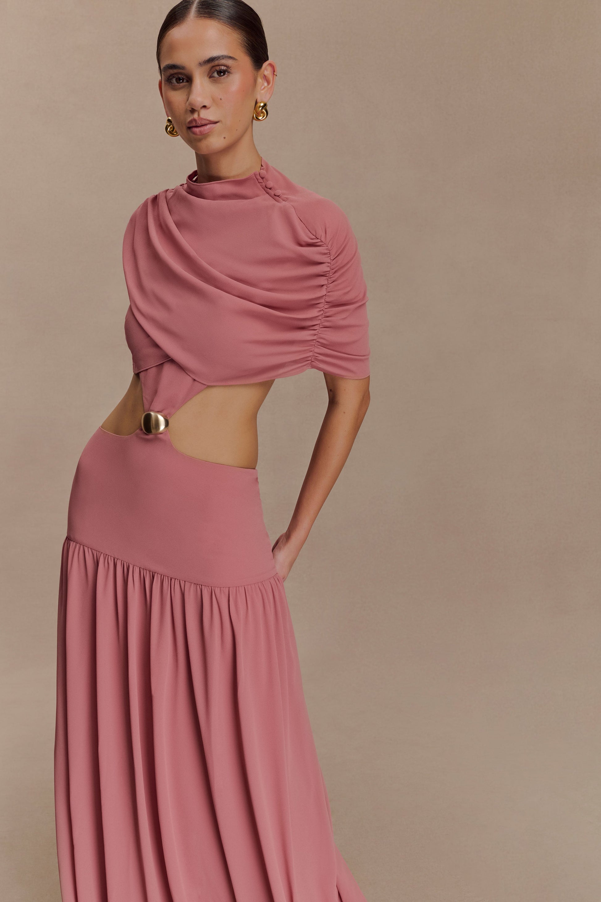 Georgina Chiffon Midi Dress - Burnt Rose #6